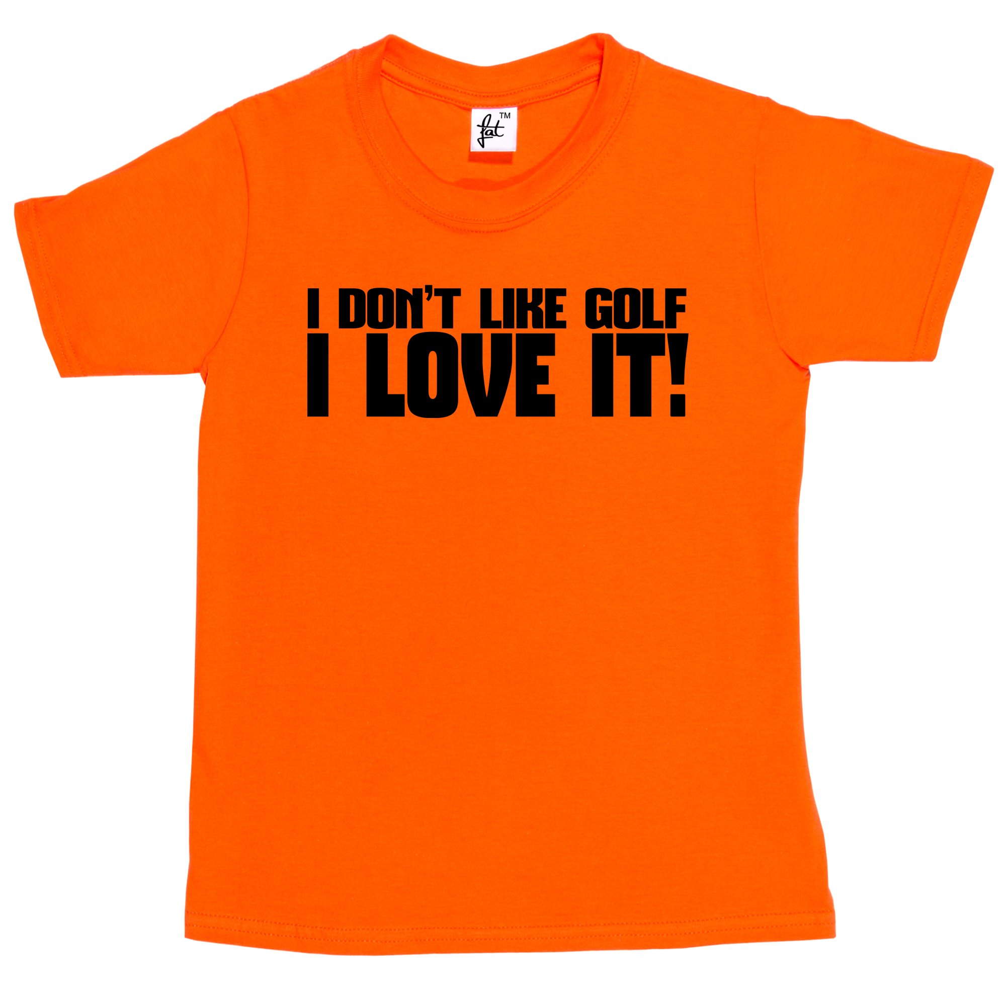 Fancy A Snuggle I Don't Like Golf I Love It! Kids Boy Girl Cotton Short Orange Sleeve T-Shirt - Size 5-6 Years