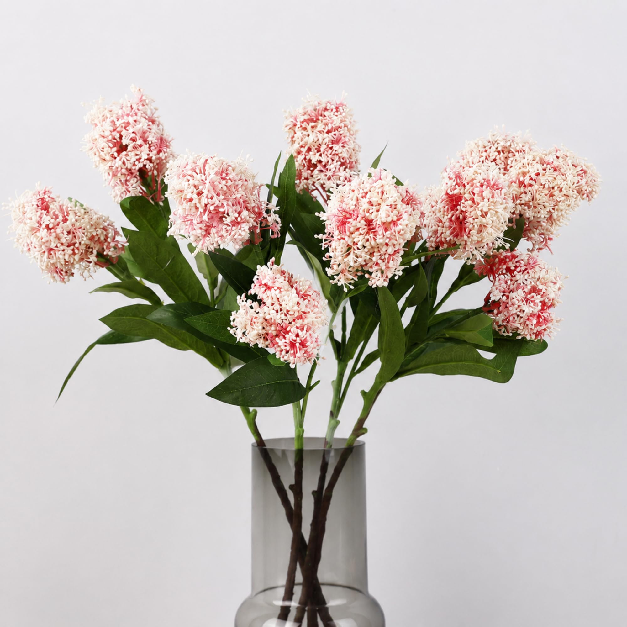 4 Pcs Faux Skimmia Spray with Leaves, Pink, Yinyu Fruit