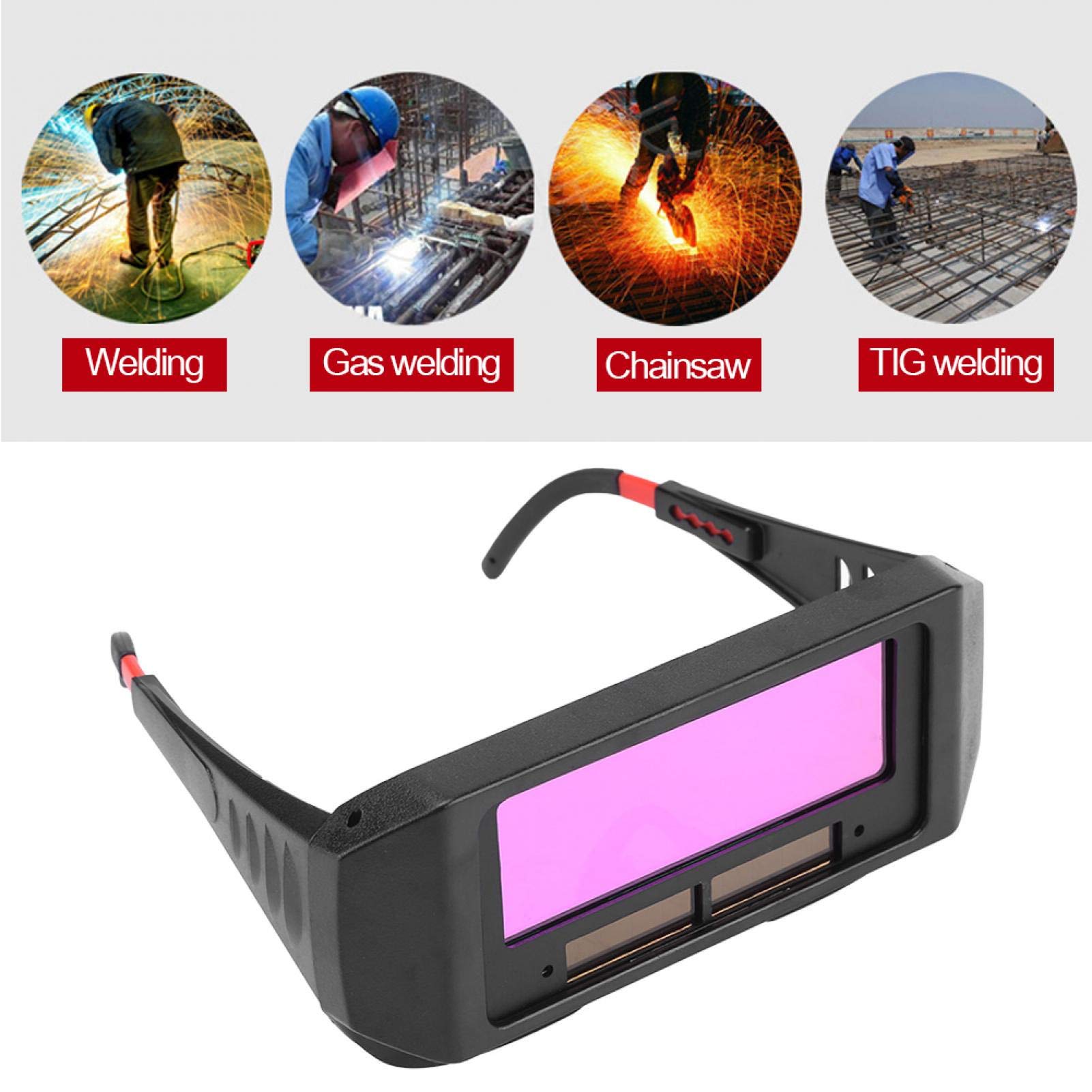 Sólidos ojos de soldador anti-ultravioleta Gafas Diseño liviano Gafas de soldadura con oscurecimiento automático solar Gafas TIG MIG con células solares para soldadura de acero con gas