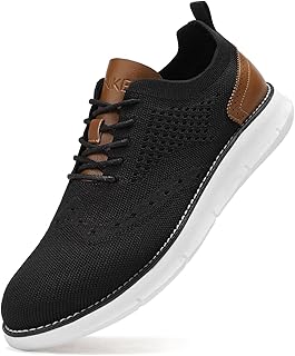 Men's Casual Dress Oxfords Shoes Breathable Knit Leisure Fashion Sneakers Lightweight Comfortable Walking Shoes - Buy now