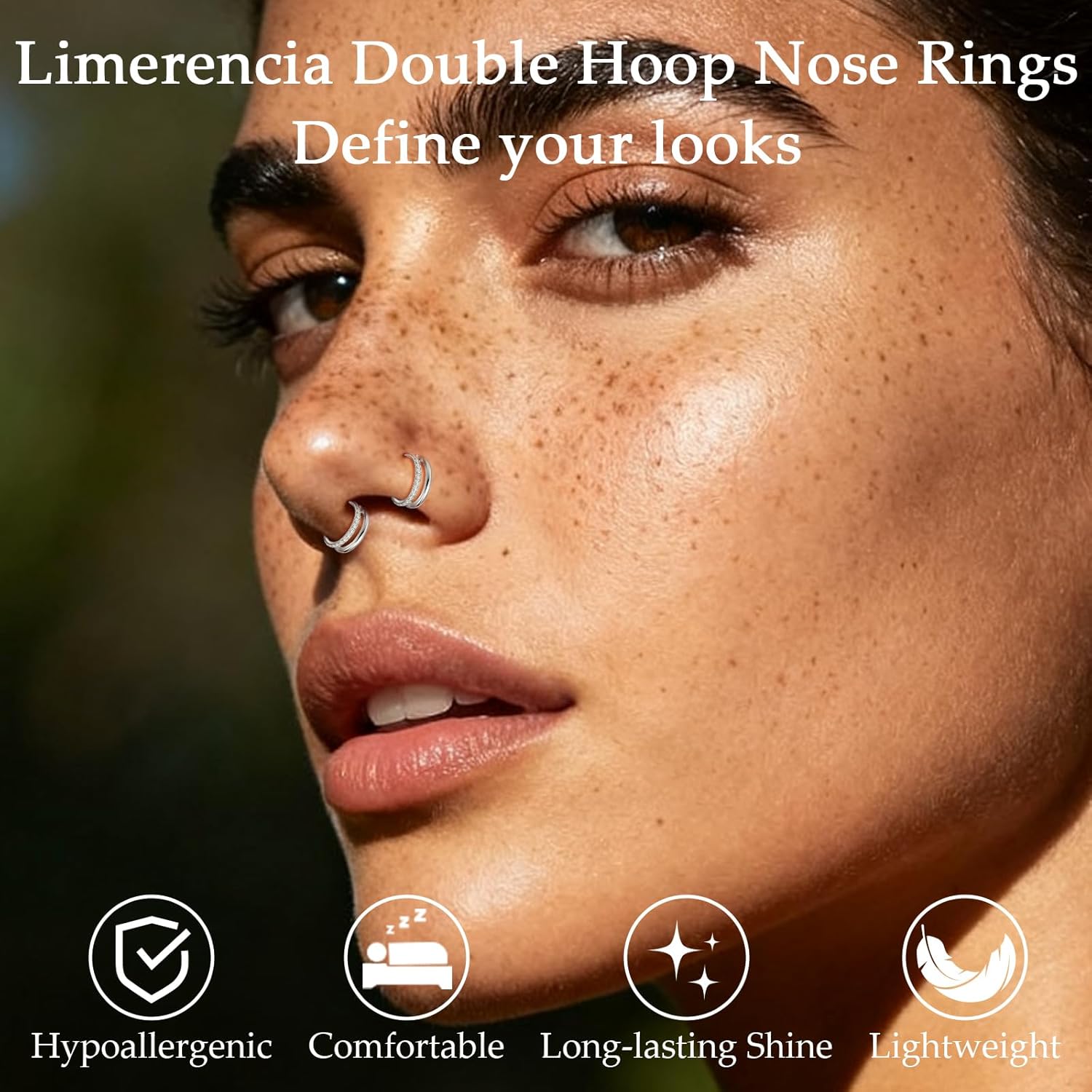 limerencia G23 Titanium Nose Earrings, 2PCS 6mm/8mm/10mm Implant Grade Hoop Rings, 16G 18G Hypoallergenic Septum Cartilage Helix Daith Conch Tragus Piercing Jewelry for Men Women - Image 3