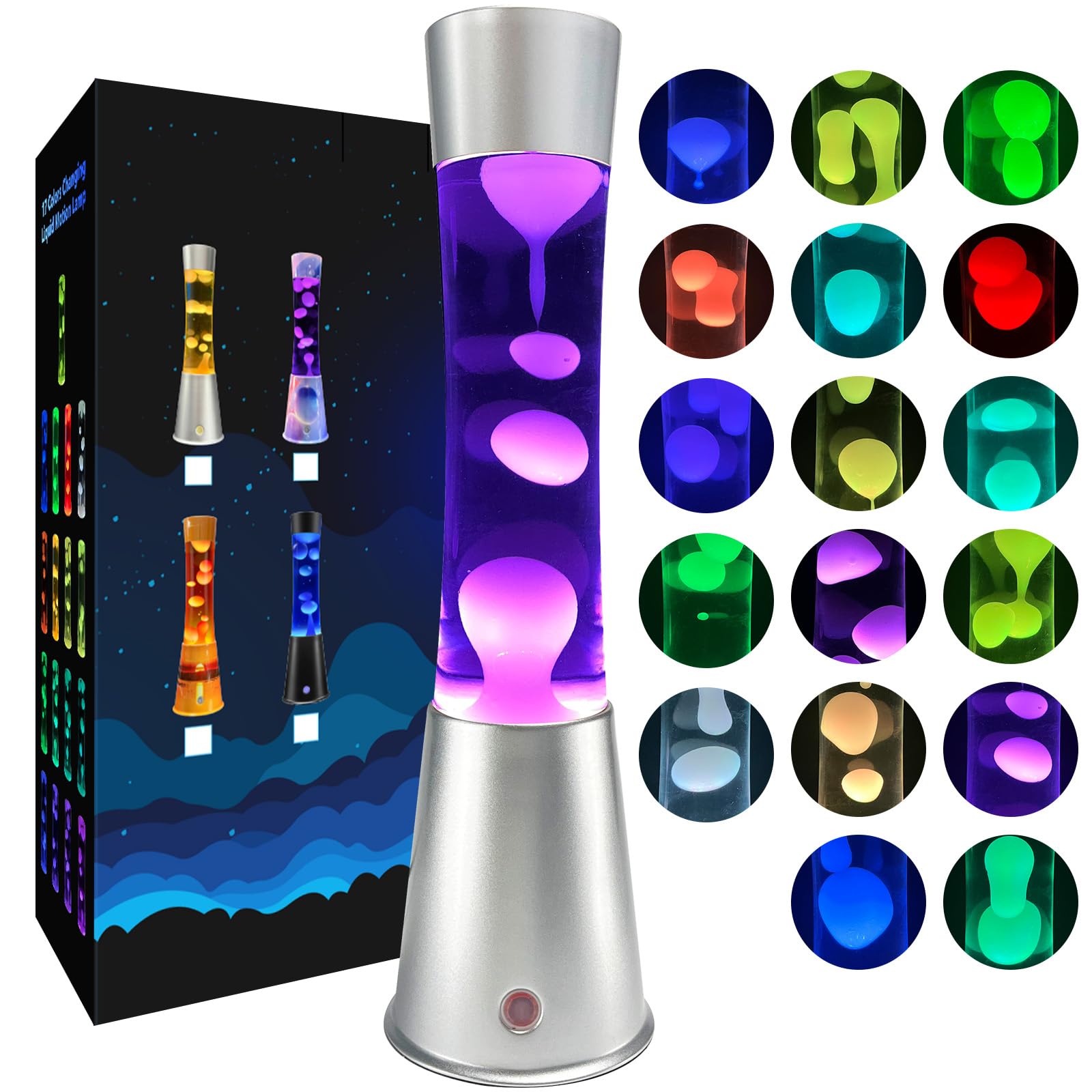 Photo 1 of **PARTS ONLY/NOT IN ORIGINAL BOX***AONESY 17-Color LED Liquid Motion Lamp with Remote, 15.5” Large Lava Lamp for Adults & Kids, Relaxing Night Light for Bedroom, Desk, or Living Room, Modern Home Decor & Gift Idea