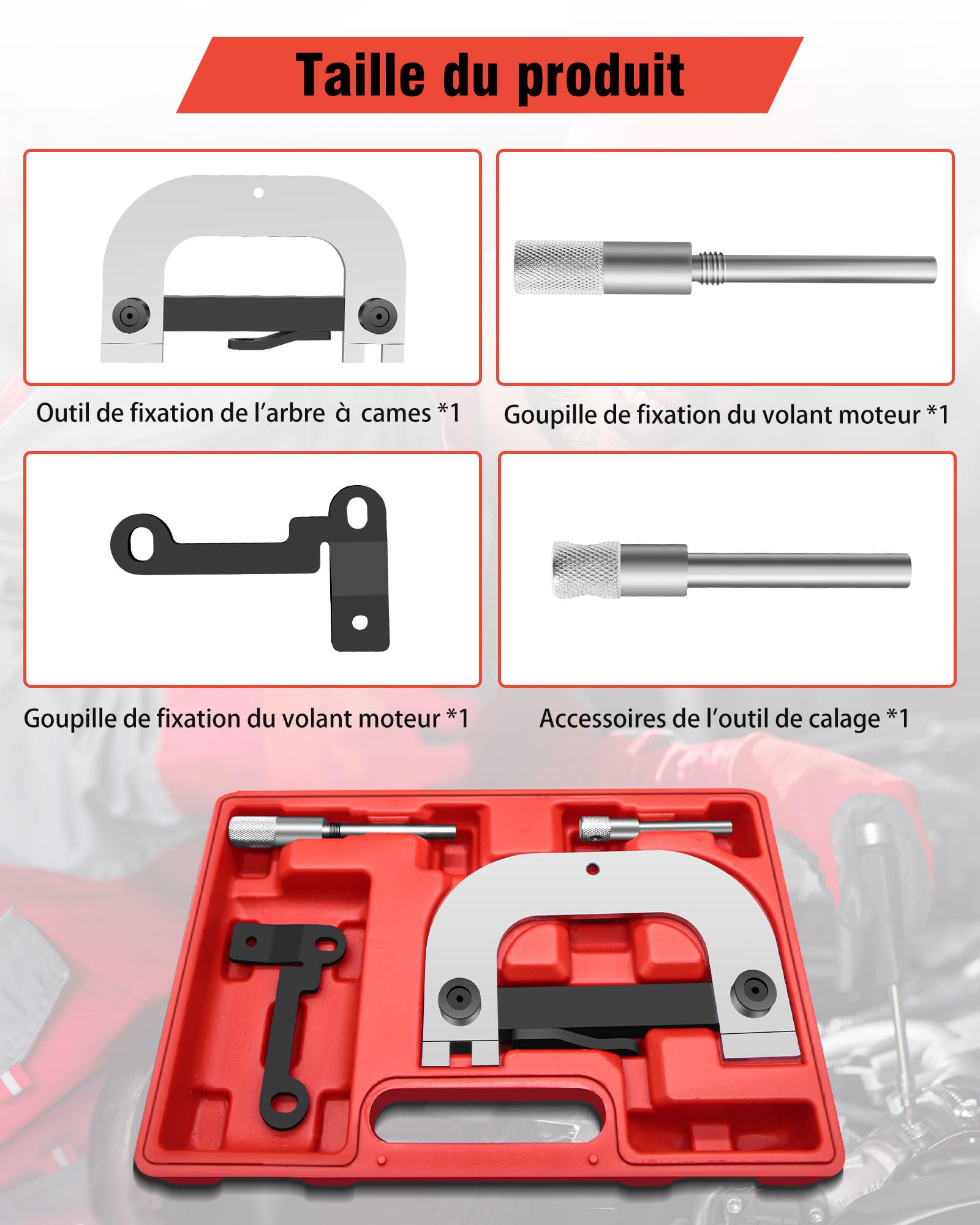 RUIZHI Kit Outil de Calage Distribution pour Renoult 1.6 16v, 1.4, 1.8, 2.0, K4J K4M F4P F4R, Outil De Distribution et Calage Arbre à Cames