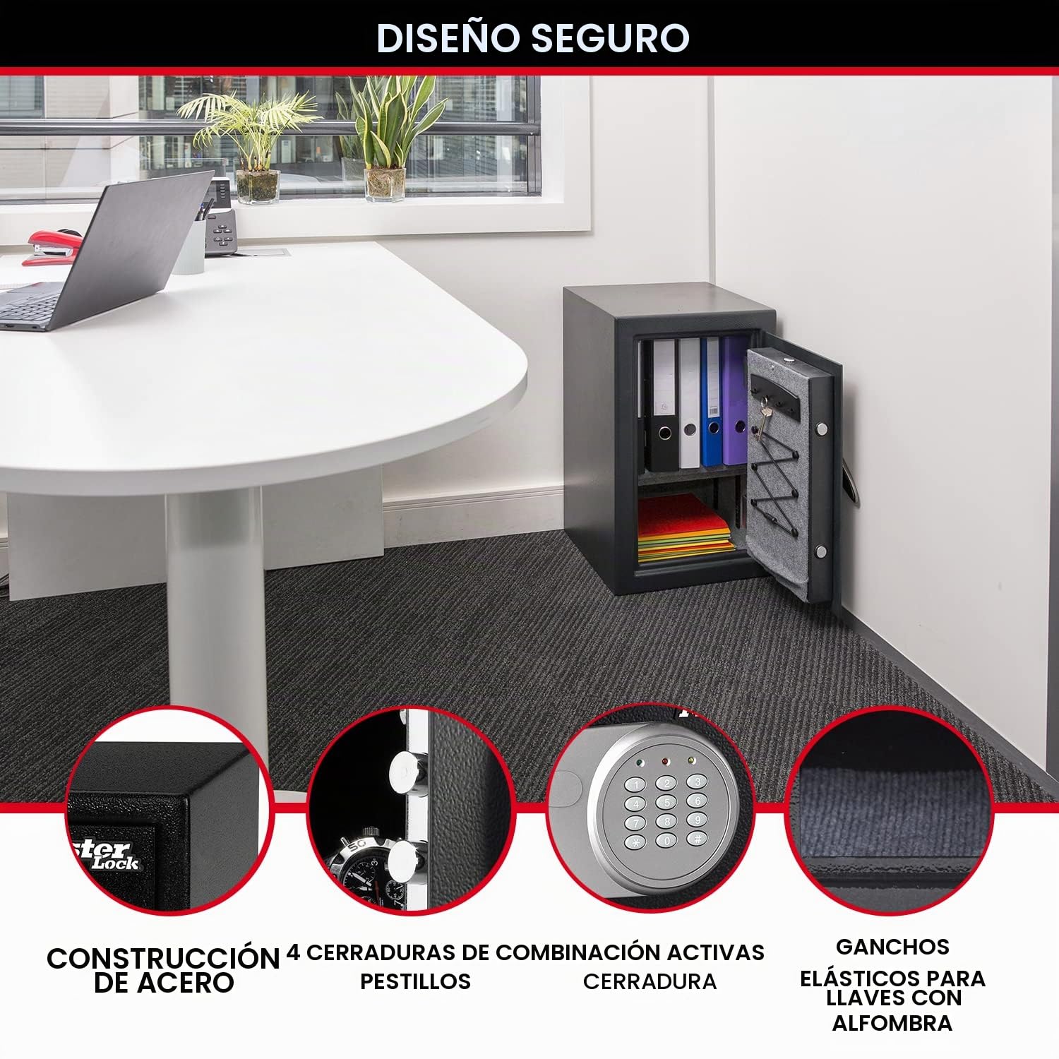 Master Lock T6-331 ML Caja Fuerte de Alta Seguridad 61,7 l [combinación Digital] [L] -Gran Capacidad de almacenaje para Guardar artículos valiosos