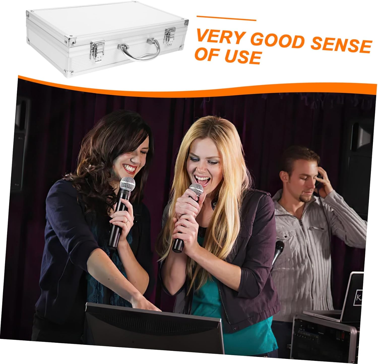 Microphone Case Handle Portable Storage Organizer for Cordless Microphones Box for Ktv Events and Home Use