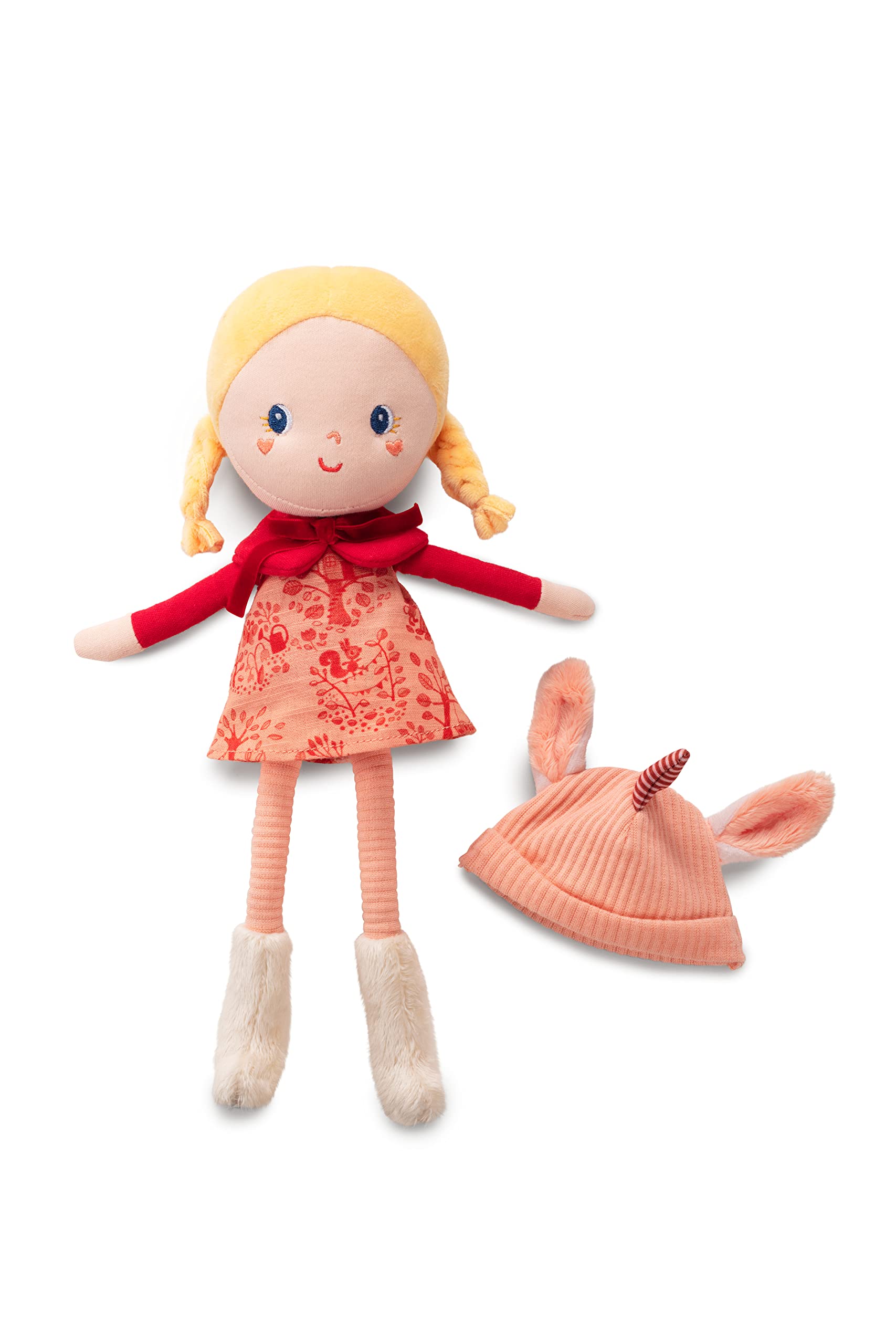 LILLIPUTIENS - Lena Cuddly Doll in Soft Fabric with Removable Hat, Decorative Gift Box - Stimulates Fine Motor Skills and Imagination - Educational Toy - Ideal for Children from 2 Years - 83382 - Image 3