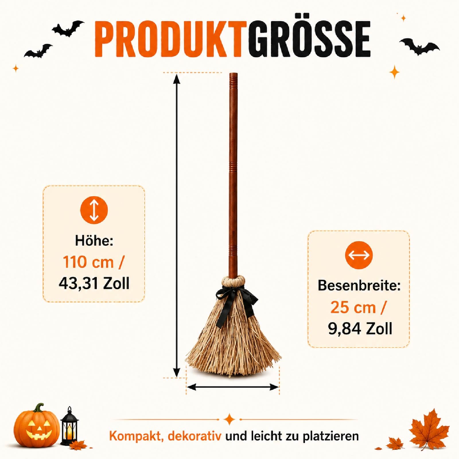Halloween Besen Selbstfahrend, Halloween Tanzender Hexenbesen，2PCS
