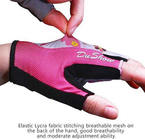 Miniatura 5 de DuShow Guantes de ciclismo de medio dedo para mujer, acolchados de gel, antideslizantes, absorben los golpes, para montaña, carretera, bicicleta,