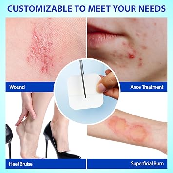 Hydrogel Dressing 2 × 2 In-20 PCS, Waterproof Wound Dressing, Wound Protection & Repair Patch, Suitable for Burns, Ulcers, and Traumatic Wounds, Breathable, Gentle, and Non Irritating Pads