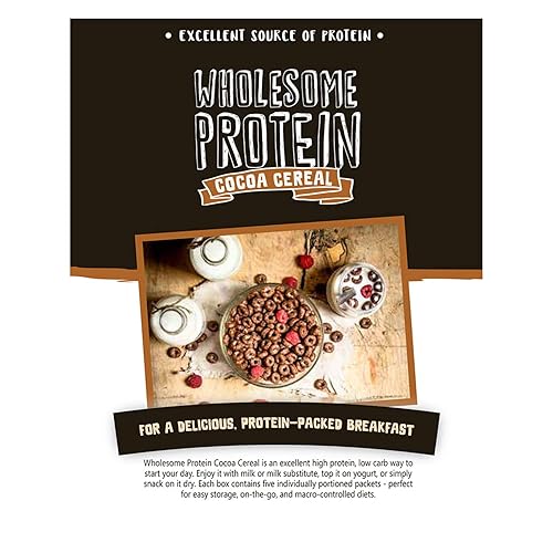 Miniatura 5 de Paquete de 3 cereales de proteína, cereal bajo en carbohidratos, cereal alto en proteínas, 0.51 onzas de proteína, 0.18 oz de carbohidratos netos,