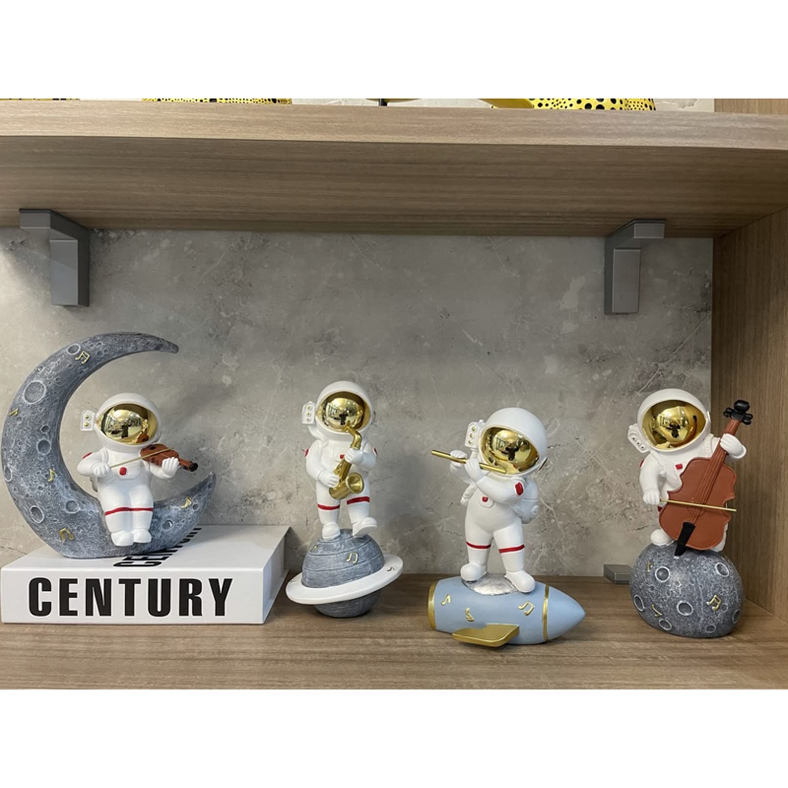 Centros de mesa for oficina, hogar, cocina, decoración de oficina, escultura tocando música, figura de astronauta, decoración artística de astronautas frescos, figura espacial, adorno, estatuas de ast