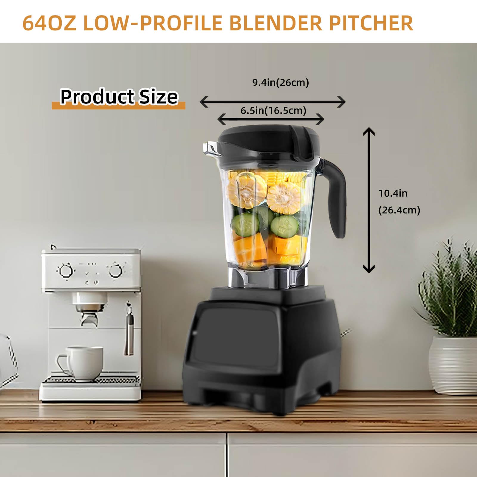 Amazon.com: Blender Pitcher 64 oz Low-Profile Container