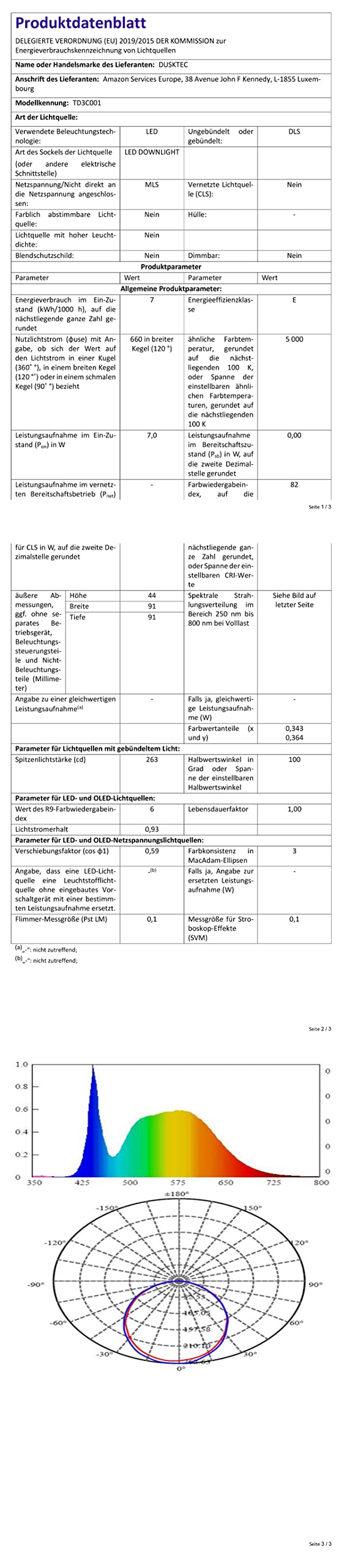 DUSKTEC Einbaustrahler LED Smart 230V 7W Dimmbar mit APP 2700K-6000K Kompatibel mit Alexa 68mm 6er Set