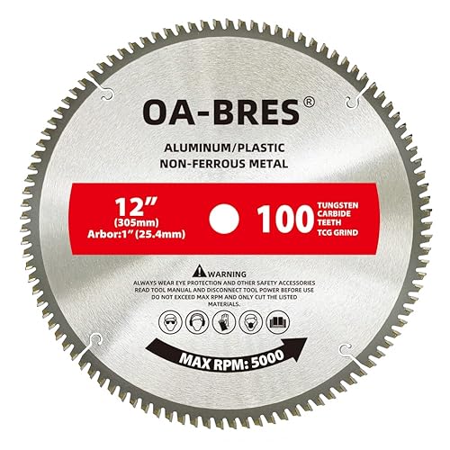 Hoja de sierra de metal no ferroso de aluminio de 12 pulgadas 100T con eje de 1 pulgada