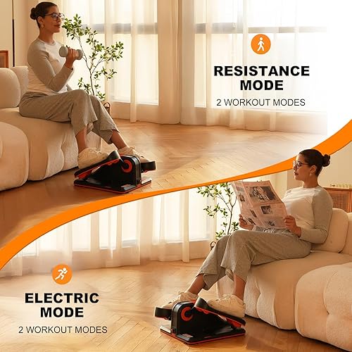 Miniatura 4 de Tousains Mini máquina elíptica para debajo del escritorio, ejercitador de pedal eléctrico sentado con control inteligente de aplicaciones, 5