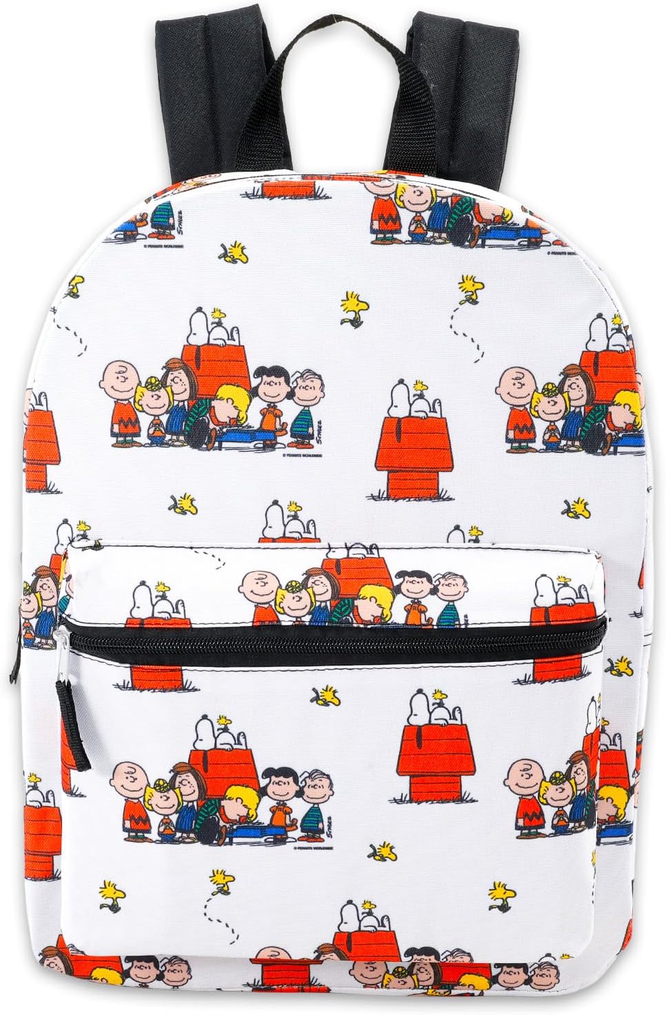 Peanuts Backpack with Lunch Box - Bundle with 16” Backpack Featuring Snoopy, Charlie Brown, More Plus Lunch Box, Water Bottle, Tattoos | Peanuts School Bag for Kids