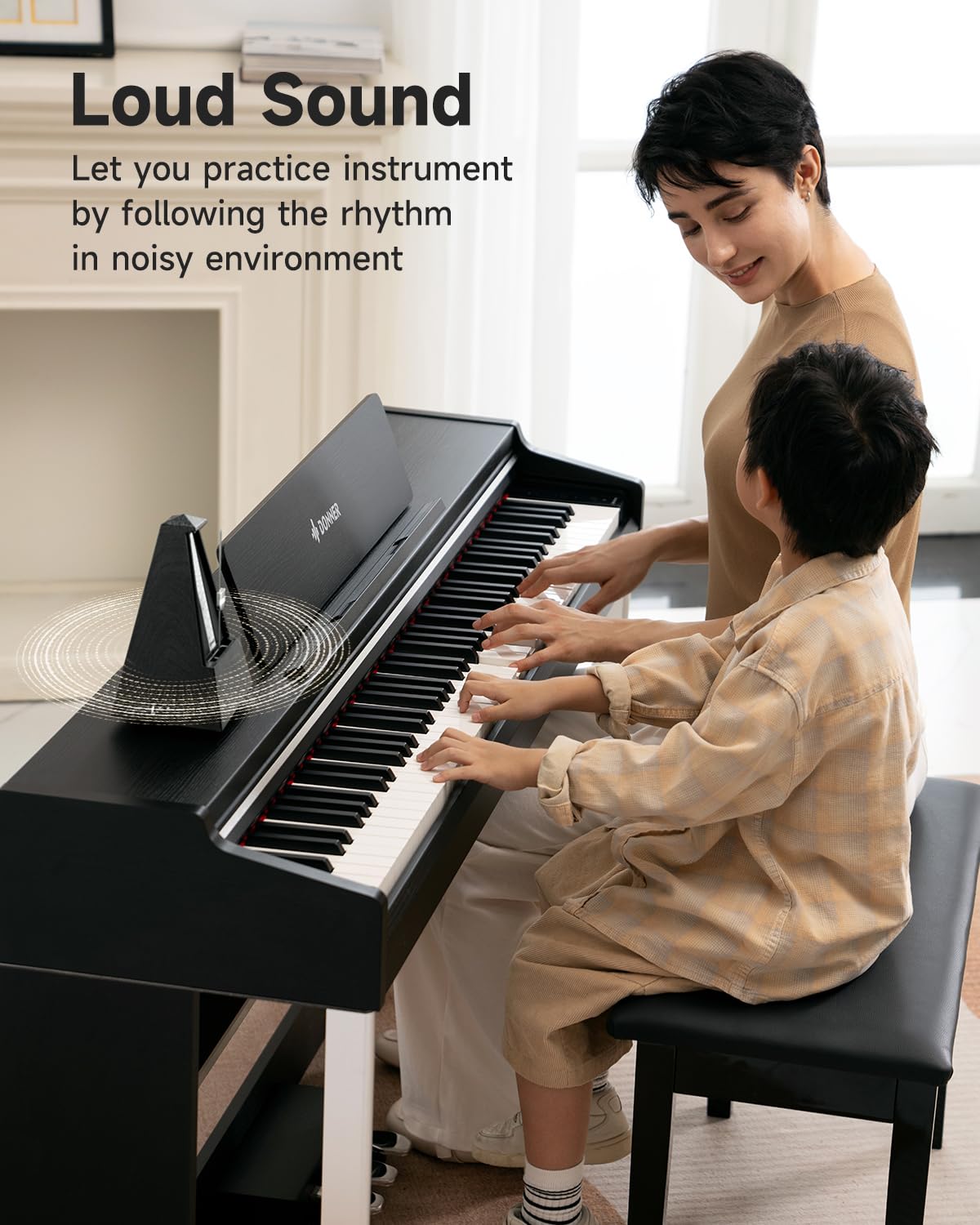Donner Mechanical Metronome for Piano Guitar Drum Violin Saxophone Musician, Track Beat and Tempo, Loud Sound, Steel Movement, DPM-1, Black