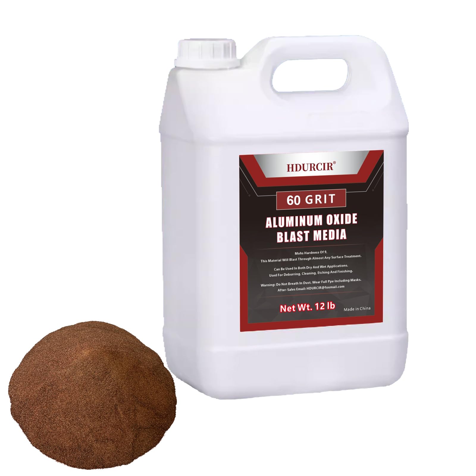 Aluminum Oxide 12 LBS 60 GRIT Medium to Fine Sand Blasting Abrasive Media for Blasting Cabinet or Blasting Guns
