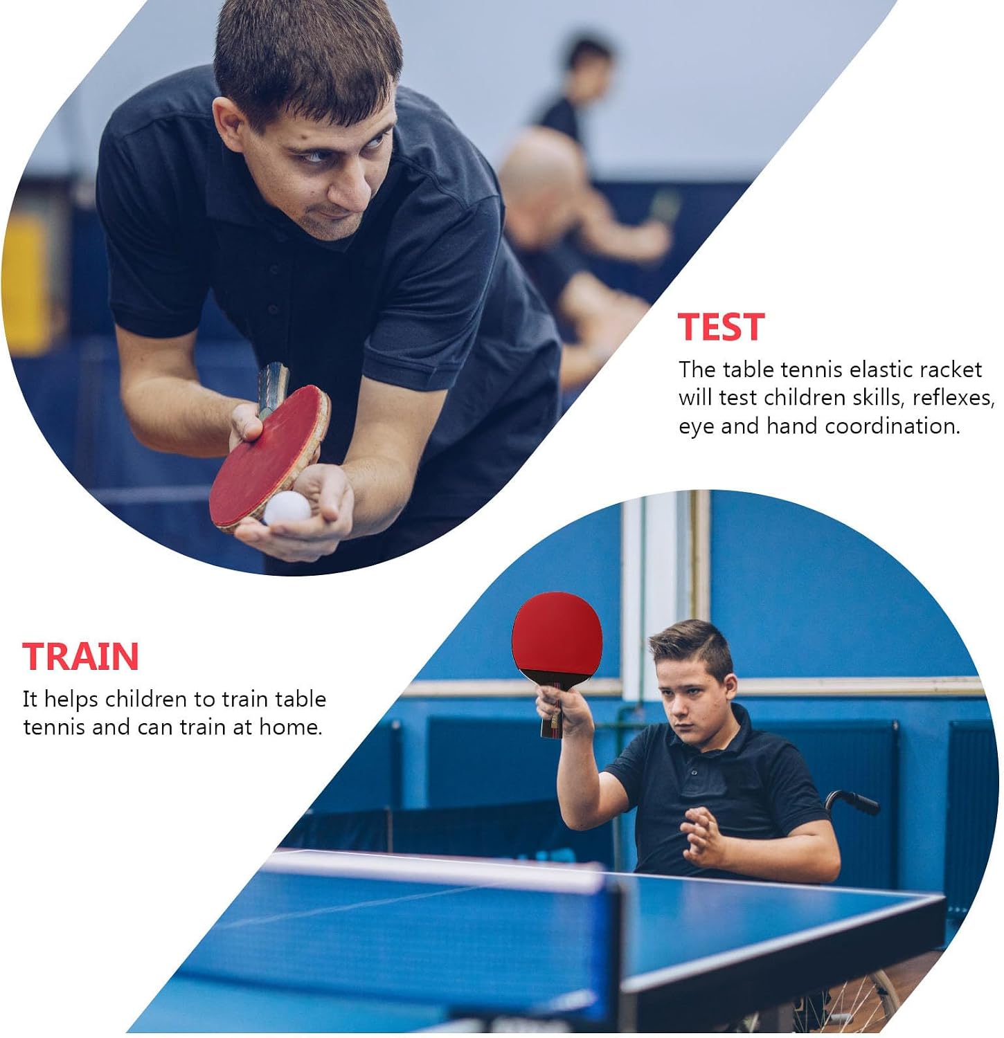Professional Table Tennis Racket Straight Handle with Comfortable Grip and Fast and Rubber Material for Indoor Pong Tournaments and Training, Suitable and Adults