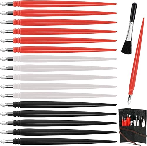 Scratch Arts Tools 18 piezas, bolígrafo para rascar con pincel limpio, juego de manualidades, bolígrafo de color de dibujo para rascar, doble
