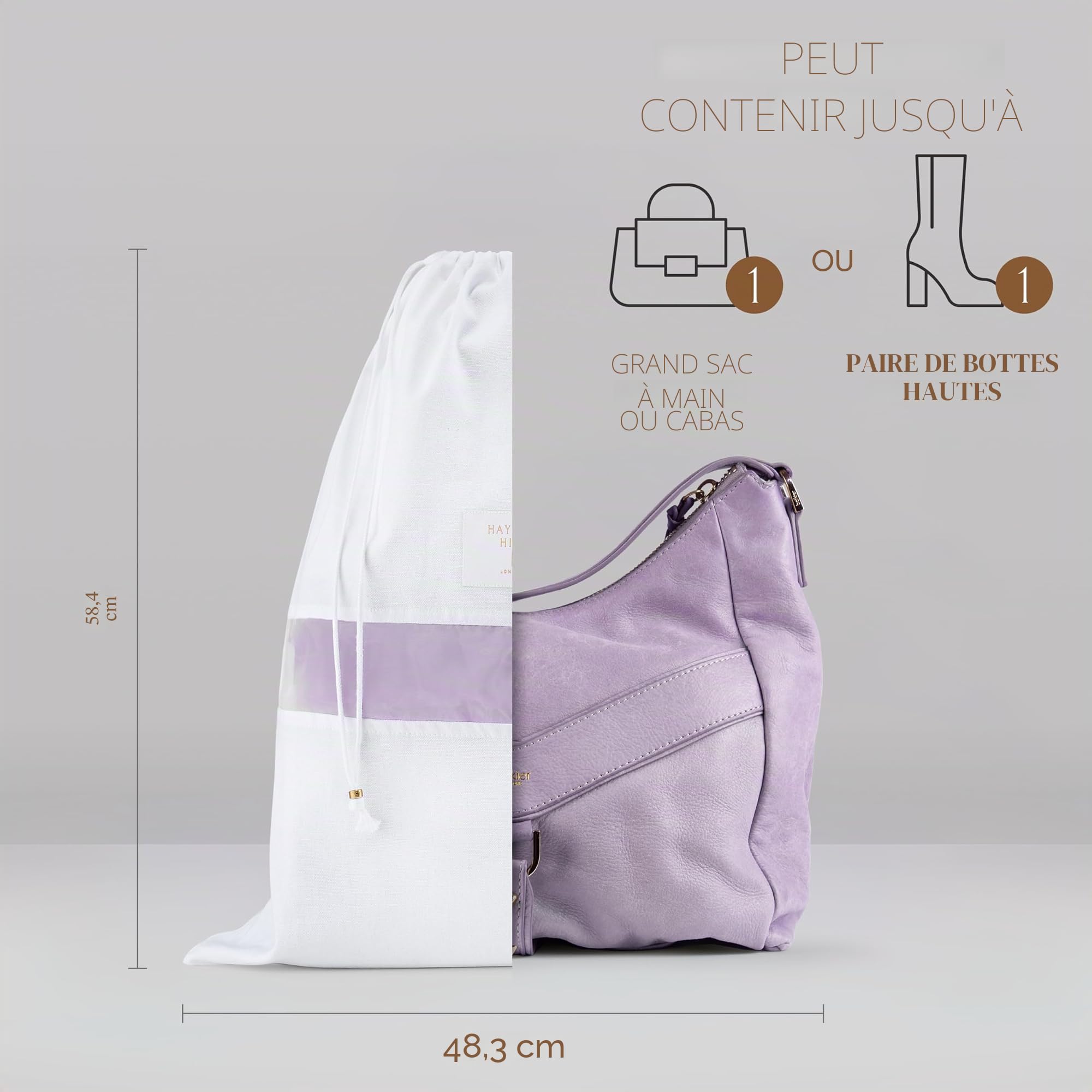 Hayden Hill Sacs à Poussière en Coton Bio pour Sacs à Main