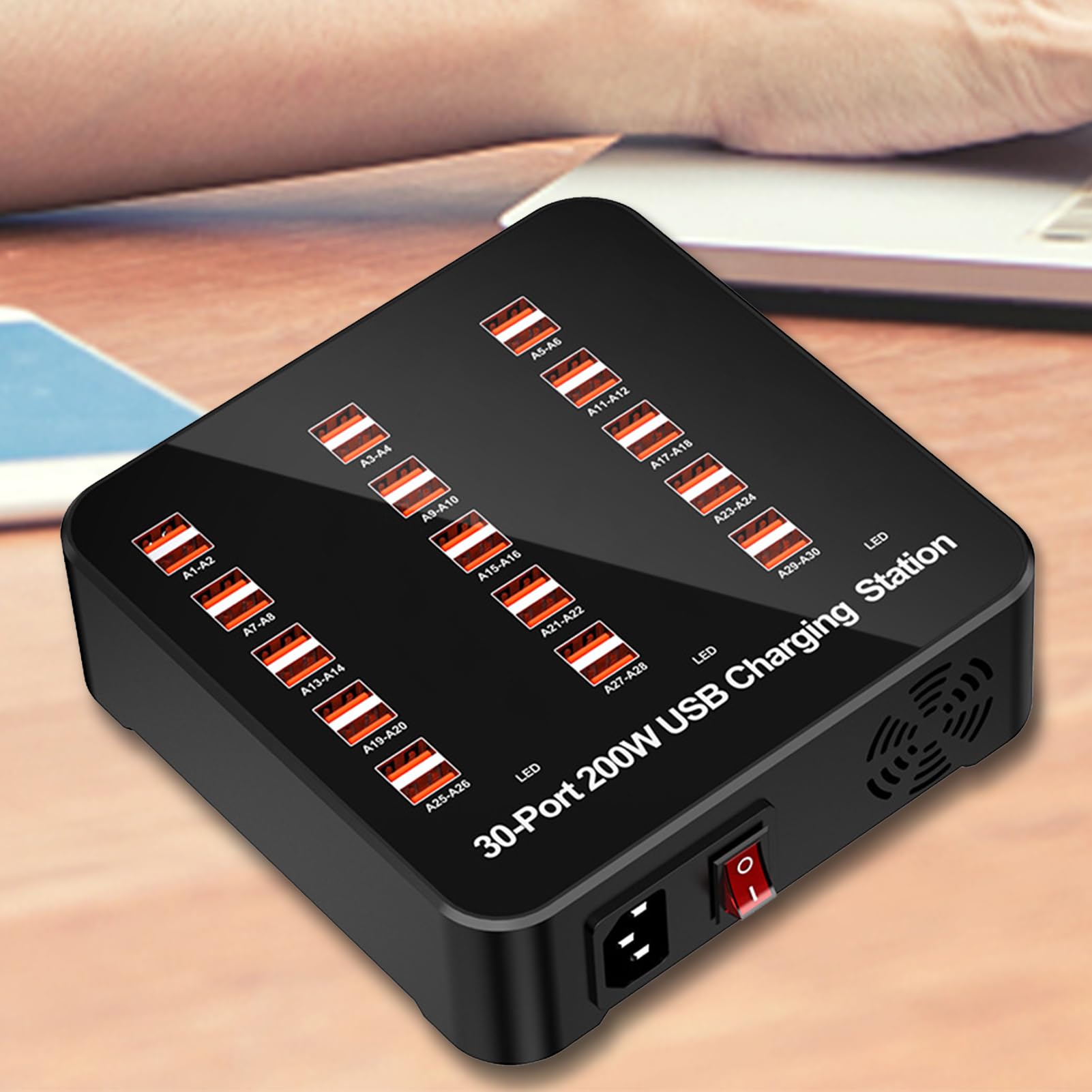 Stazione di Ricarica USB Hub Di Ricarica A Porte Multiple | Presa Intelligente Portatile Per Smartphone Tablet Desktop Auto Camper Scuola