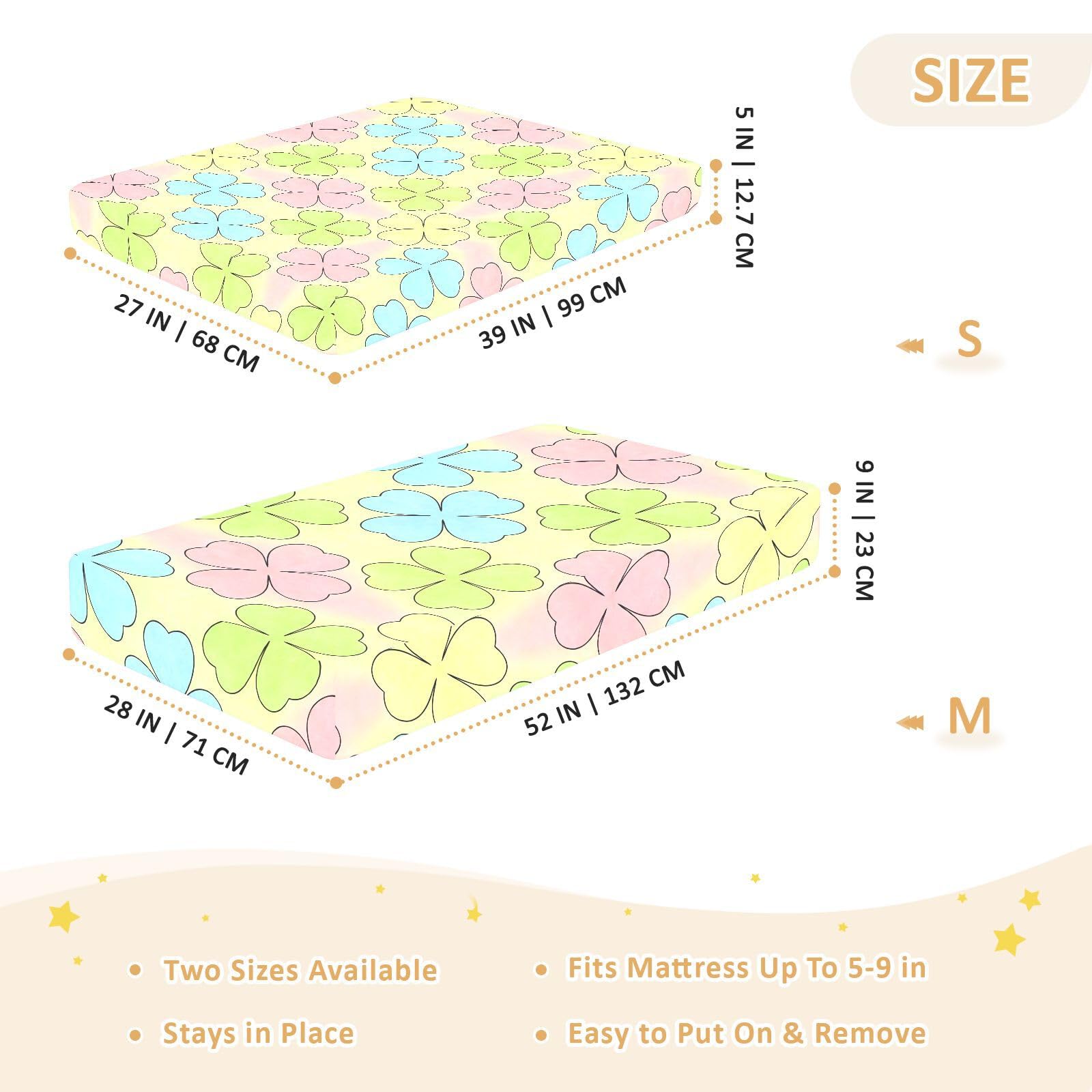 Ombre Clover Mix łóżeczko dziecięce prześcieradła bawełniane prześcieradło wygodne oddychające narzuta na łóżko dla malucha do dekoracji pokoju dziecięcego 1 opakowanie