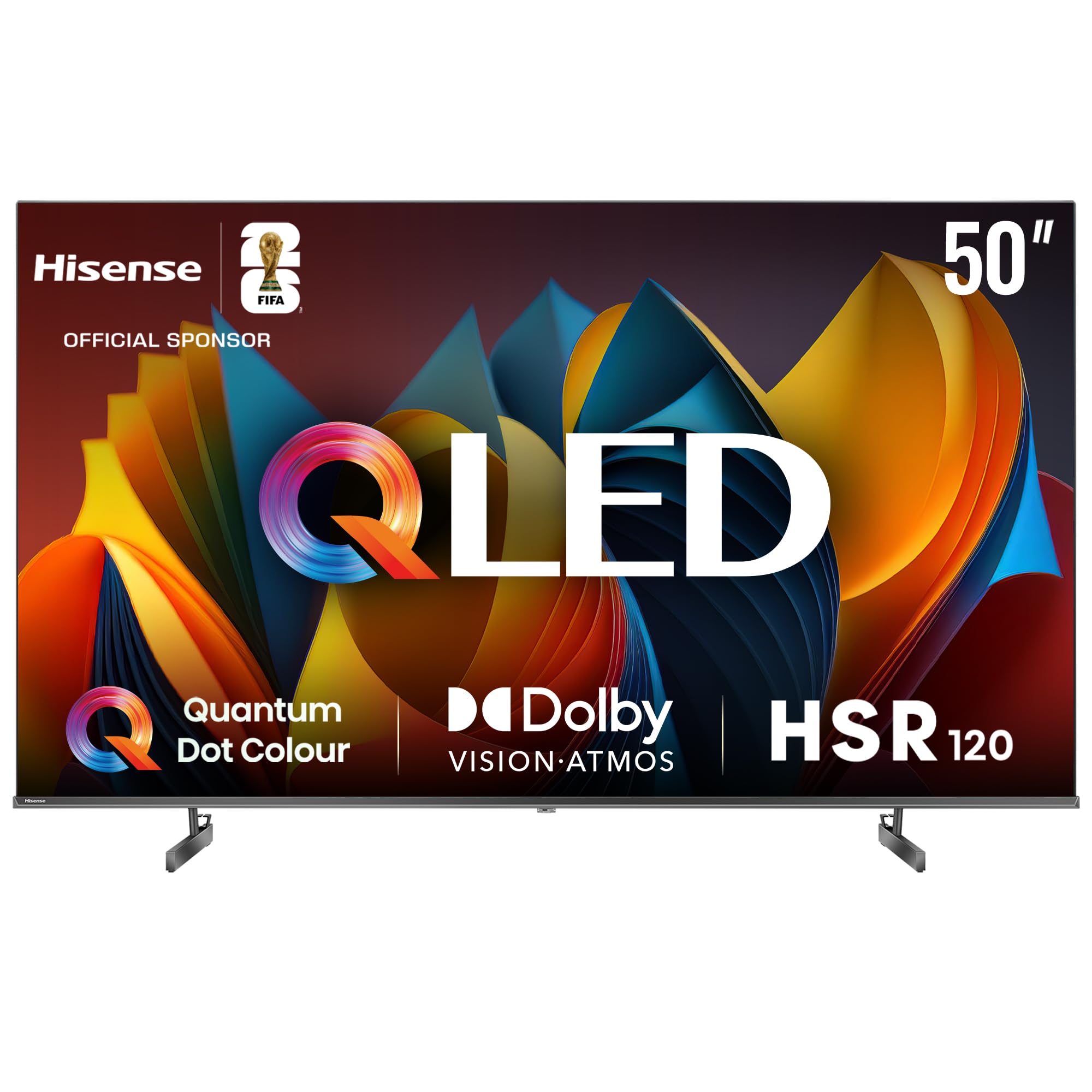 Hisense 50 inch QLED Smart TV E7N-Quantum Dot Colour, AI Picture, Dolby Vision, Dolby Atmos, Share to TV, Voice Control, Filmmaker Mode, Youtube, Netflix, Disney+ and Shahid, 50E7N(2024 UAE Version)