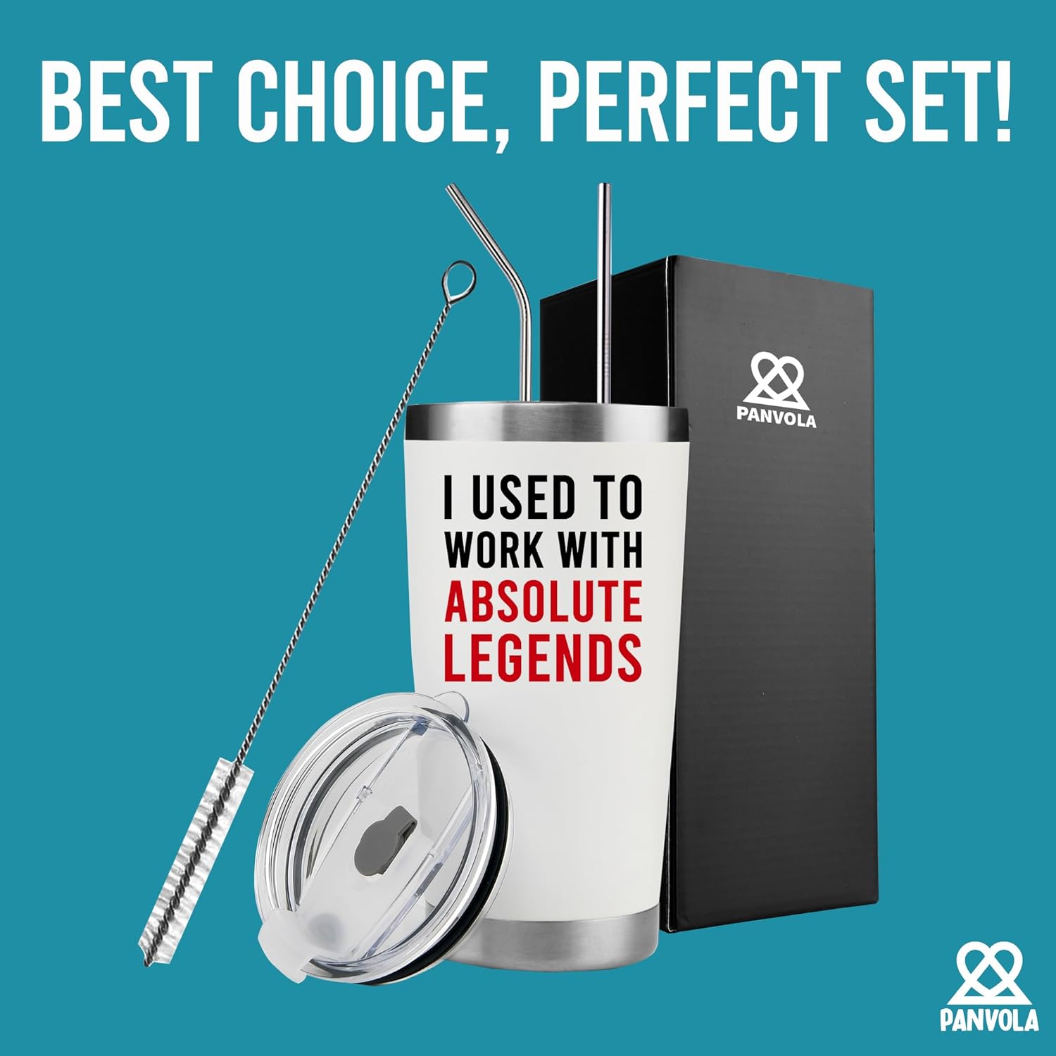 Panvola I Used To Work With Absolute Legend Vacuum Insulated Tumbler Farewell Going Away Gift For Coworker Retirement Gifts For Grandma Grandpa Dad Husband Office Stainless Steel (White, 20 Ounces) - Image 5