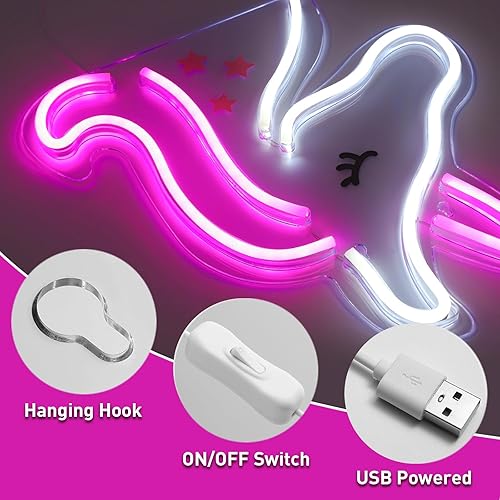 Miniatura 5 de XIYUNTE Letrero de neón de unicornio, luces de neón de unicornio alimentadas por USB para decoración de habitación de niñas, letreros LED de