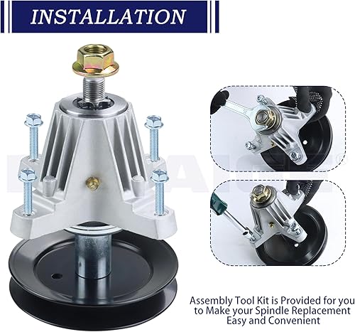 Miniatura 8 de Conjunto de husillo 918-06980 preengrasado con polea tensora 756-05034A sustituye al conjunto de husillo Cub Cadet 918-06980 918 06980 91806980