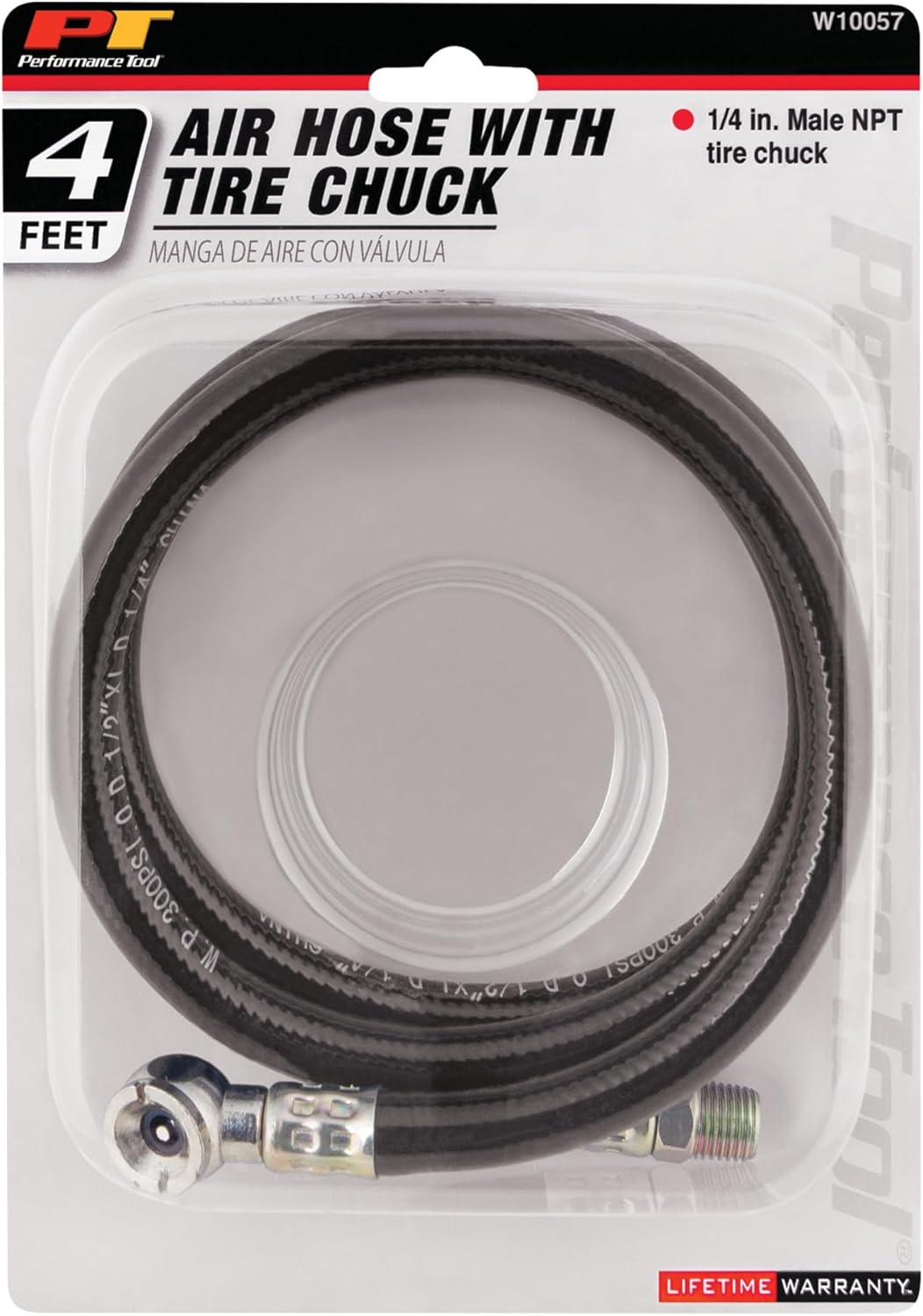 Performance Tool W10057 Lightweight PVC Air Hose, Kink and Abrasion Resistant, Weather Resistant, 300 PSI Working Pressure, 1/4-Inch NPTM Thread