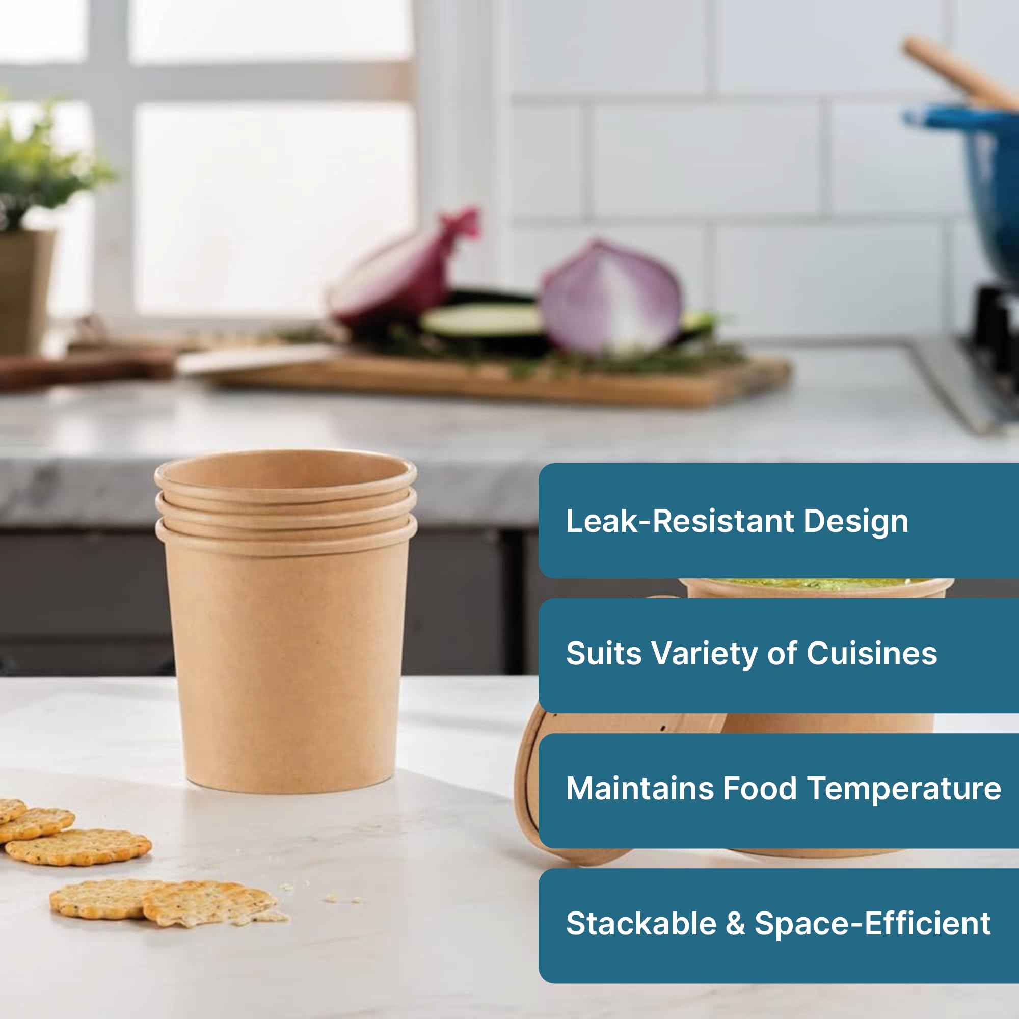 Eco-Friendly Paper Food Containers with Lids -5