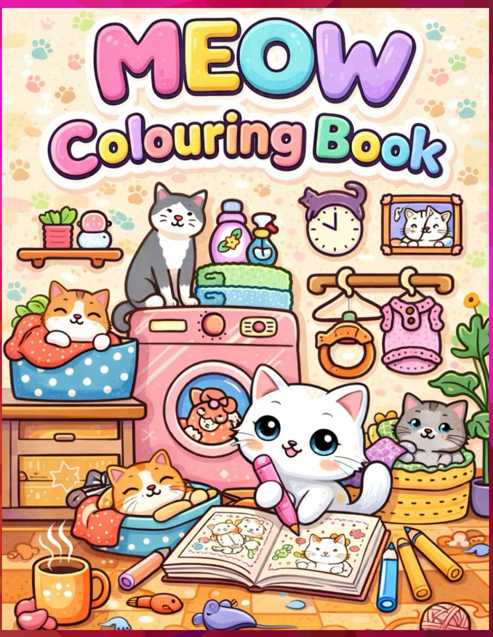 Meow life colouring book for kids & adults.: Fun & Adorable Kitty Pages for Creative Boys and Girls