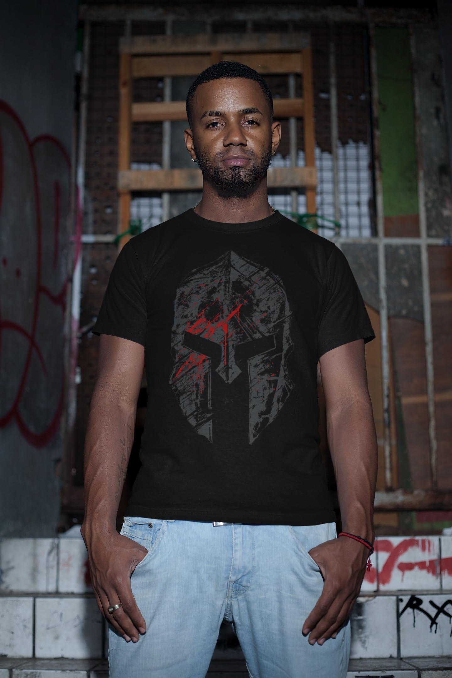 T-shirt de gym pour homme : casque Phalange - T-shirt Sparta - T-shirt Spartan - T-shirt de sport pour hommes