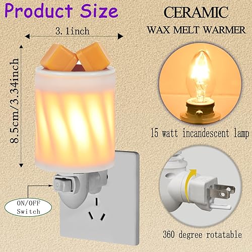 Miniatura 8 de Calentador de cera enchufable, calentador de cera derretida, quemador de cera de velas, calentador de velas, fundidor de velas, para decoración de