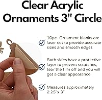 Vista 2 de EBL Adornos acrílicos transparentes círculo de 3 pulgadas, 10 piezas