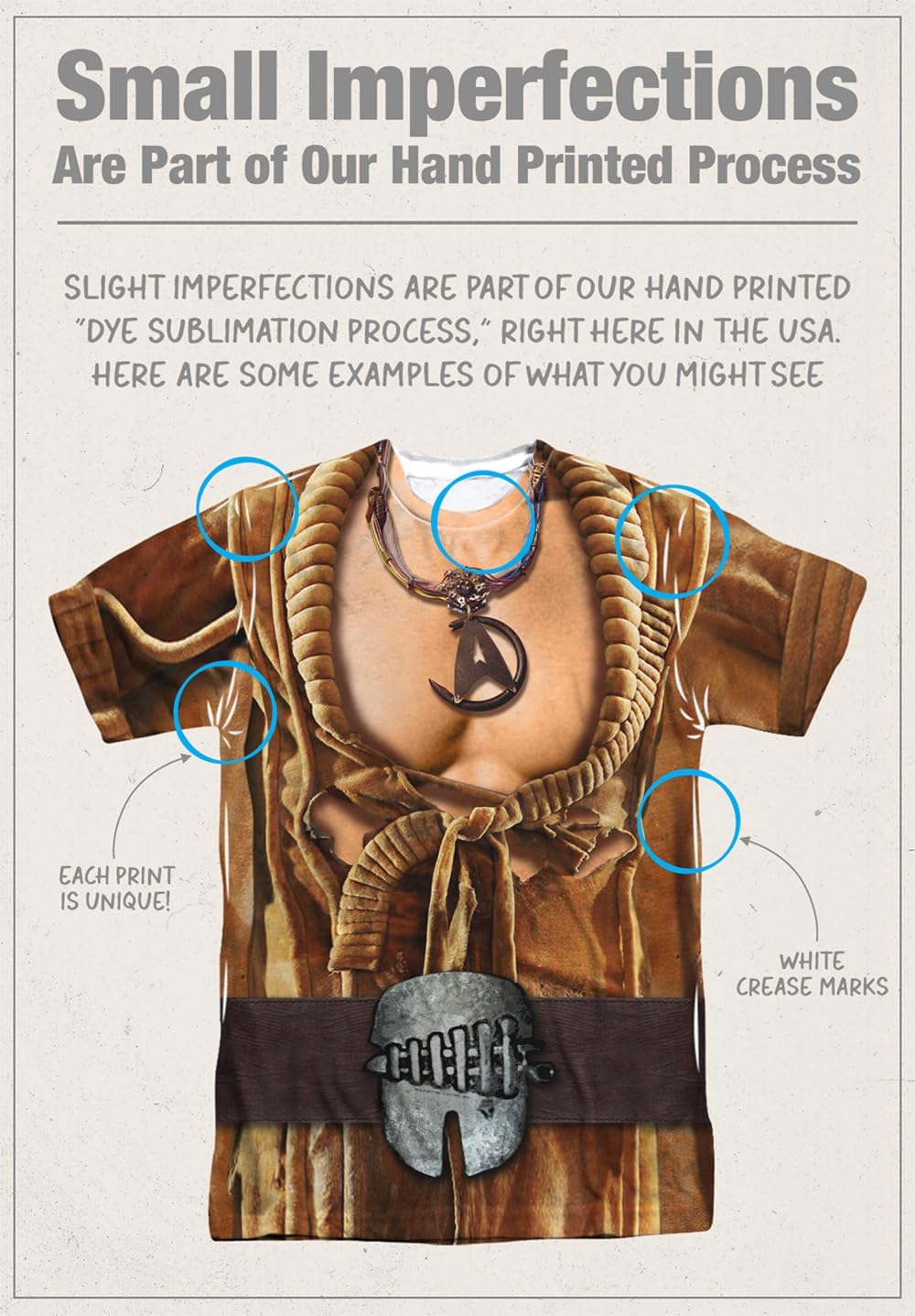 Popfunk Star Trek Khan Uniform (Front/Back Print) 100% Polyester Adult Sublimated Costume T Shirt for Men & Women