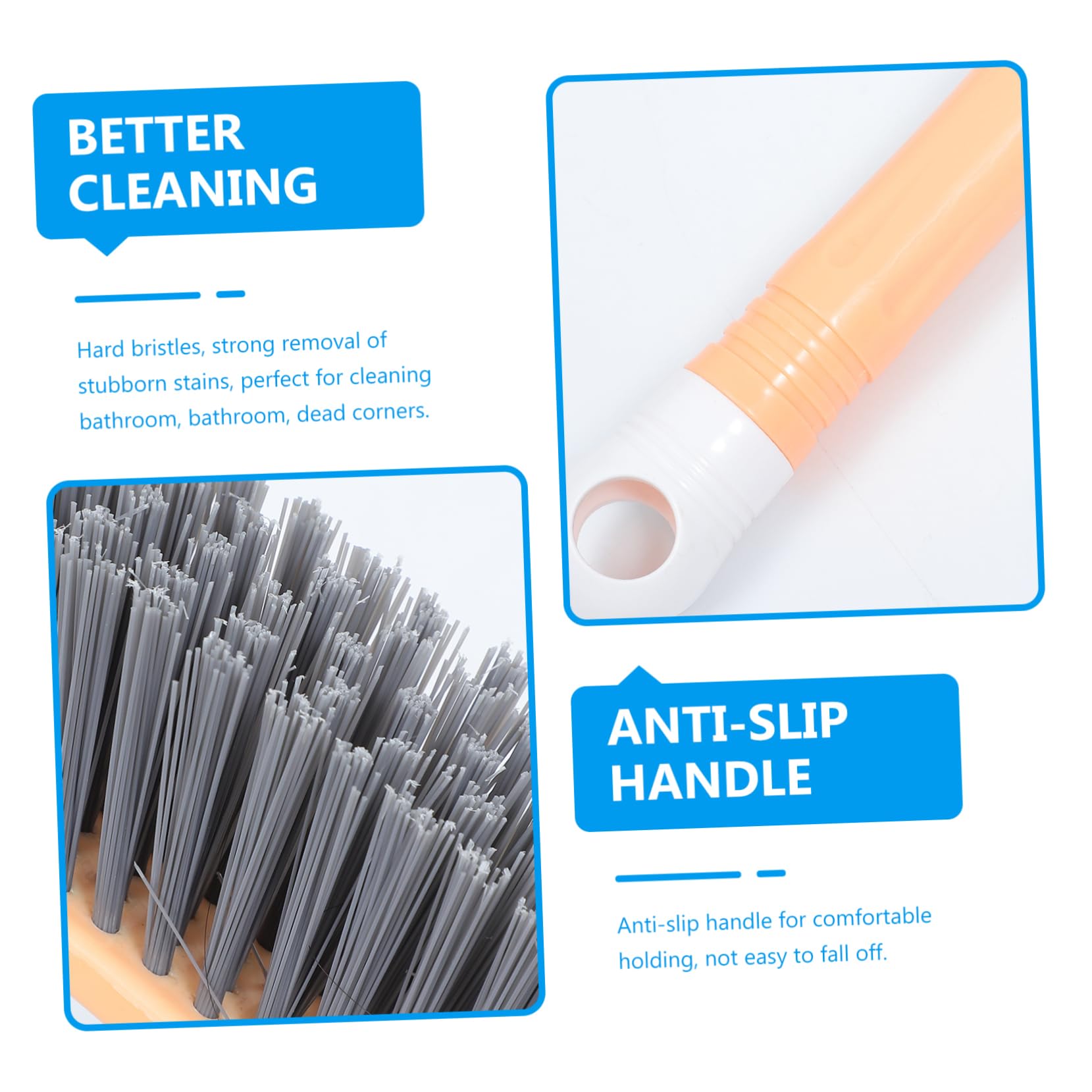 HOMOCONO Modern Deep Cleaning Bathroom Brush Stainless Steel Abs Nylon Floor Cleaning Accessory