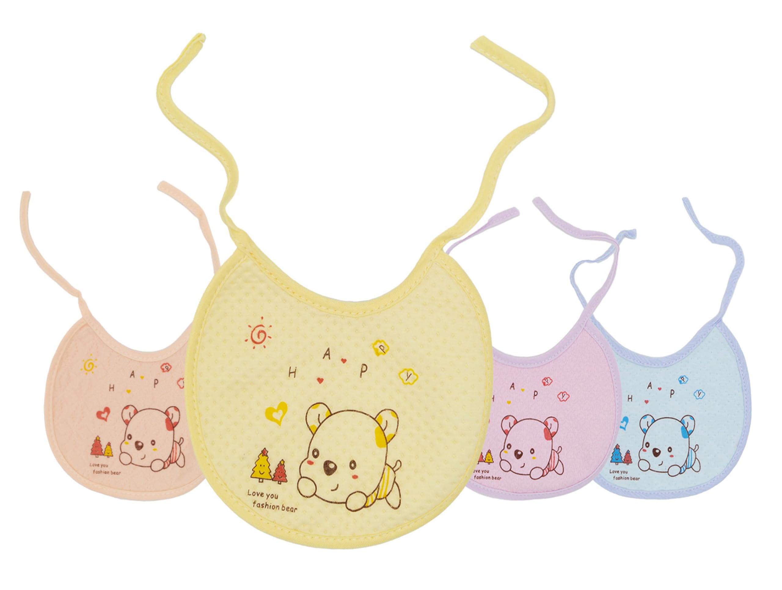 Baby Premium Cotton Bibs Soft Absorbent Drool Printed Adjustable Knot Tie Muslin Breathable Dribble Teething Feeding Food Aprons Everyday Use For 6 To 12 Months-image-30