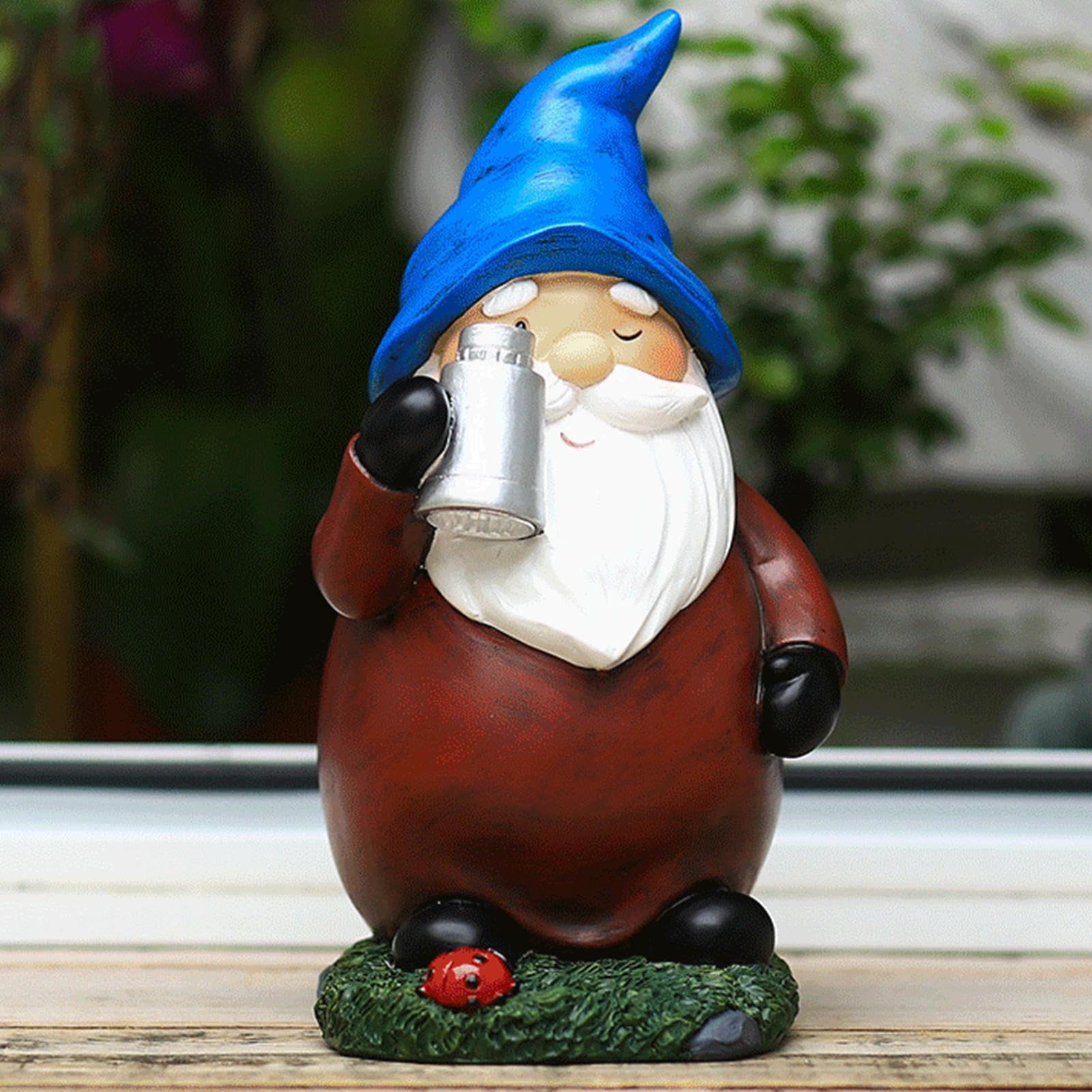 Gnomos Solares Luces para Exterior Jardín, Estatuas De Gnomos De Jardín, Decoración Impermeable con Figuras Luminosas para Porche Y Jardín Trasero