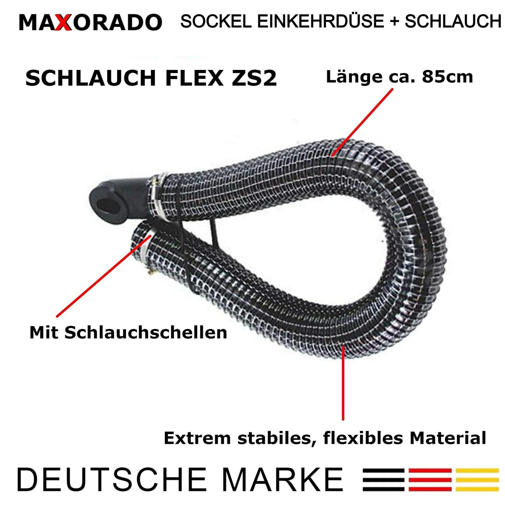 Set ZS4 für Zentralstaubsauger - Sockeldüse + Einbau Kit