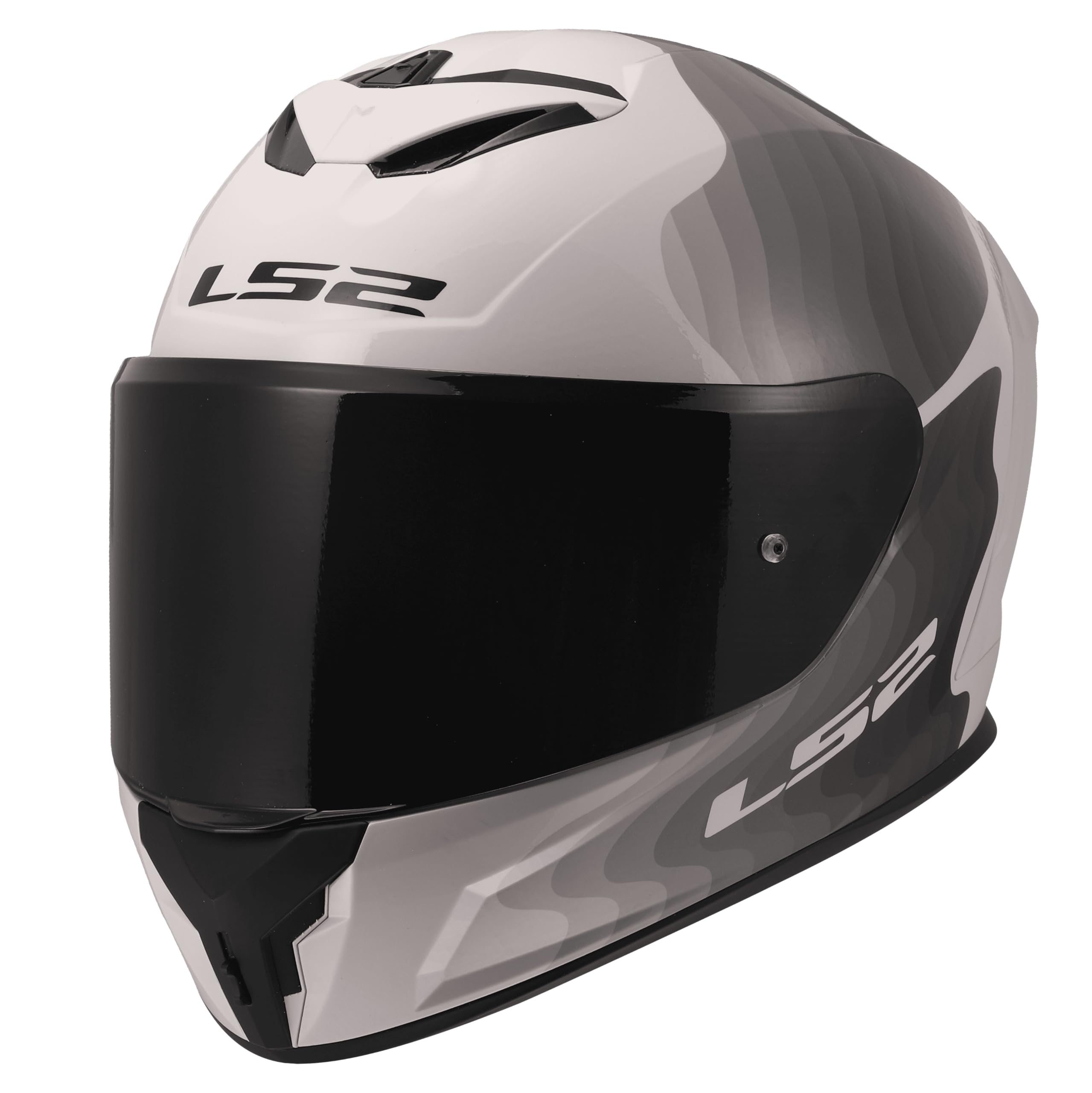 LS2, Casco Moto Integrale RAPID III FLOW White Grey, XS