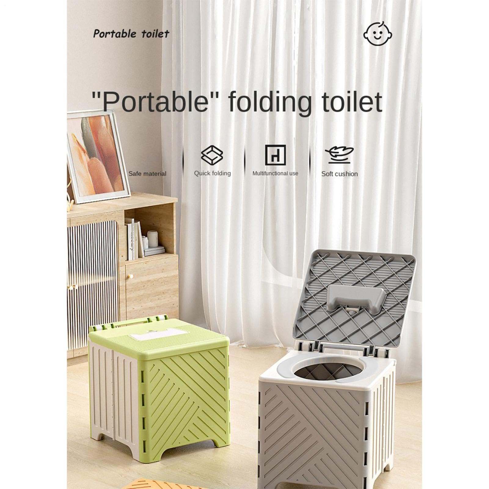 Reisetoilette Kinder Mit Töpfchen Für Unterwegs Faltbar Leicht 3pcs | Faltbares Reisetöpfchen, Leicht Und Kompakt, Rutschfester Sitz, Inklusive Reinigungsbeutel Für Auto, Bis 70kg Belastbar