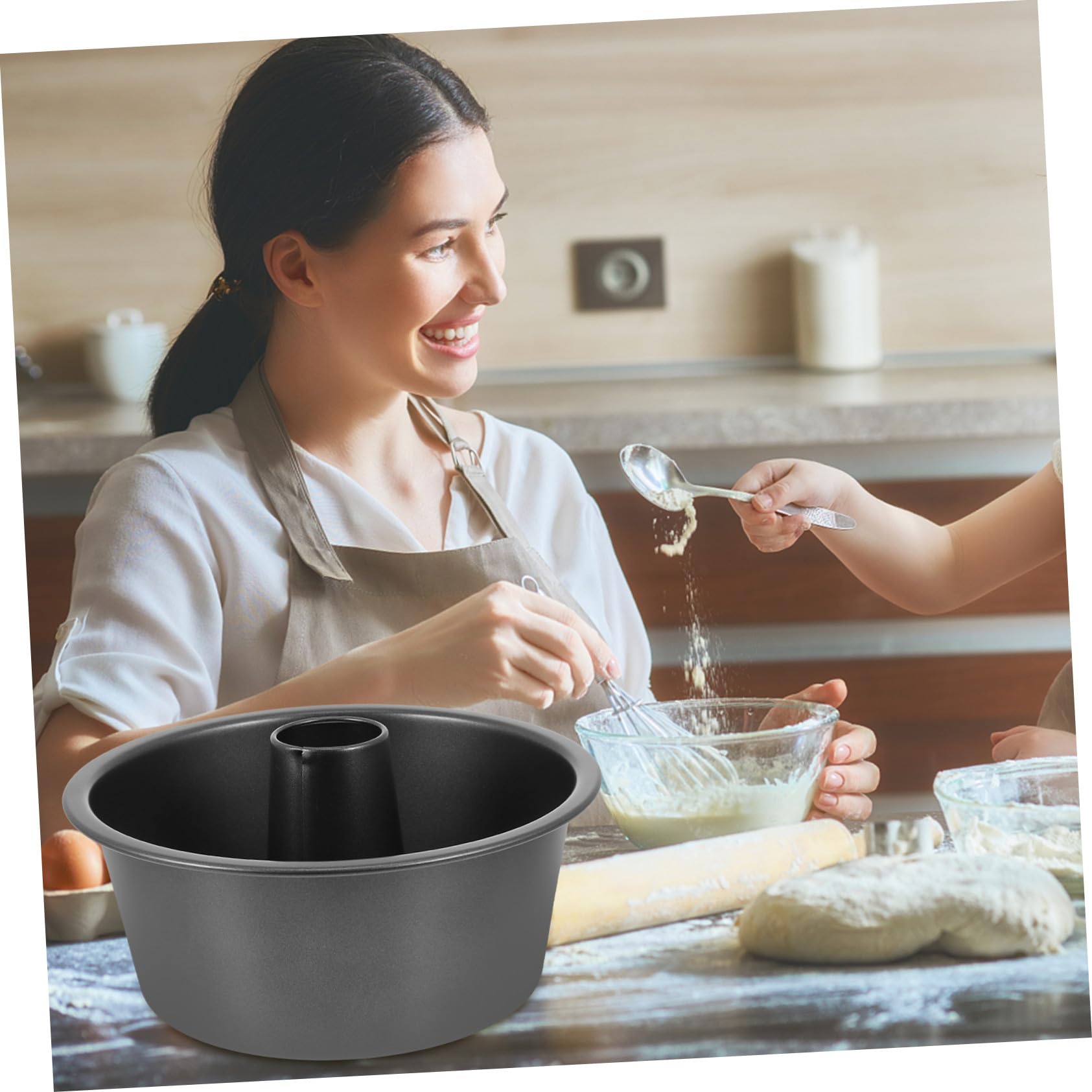 Moule à Pâtisserie Rond Facile à Démouler en Acier Carbone, Antiadhésif, Épais et Creux pour Gâteaux et Cupcakes, Pratique la Pâtisserie Maison
