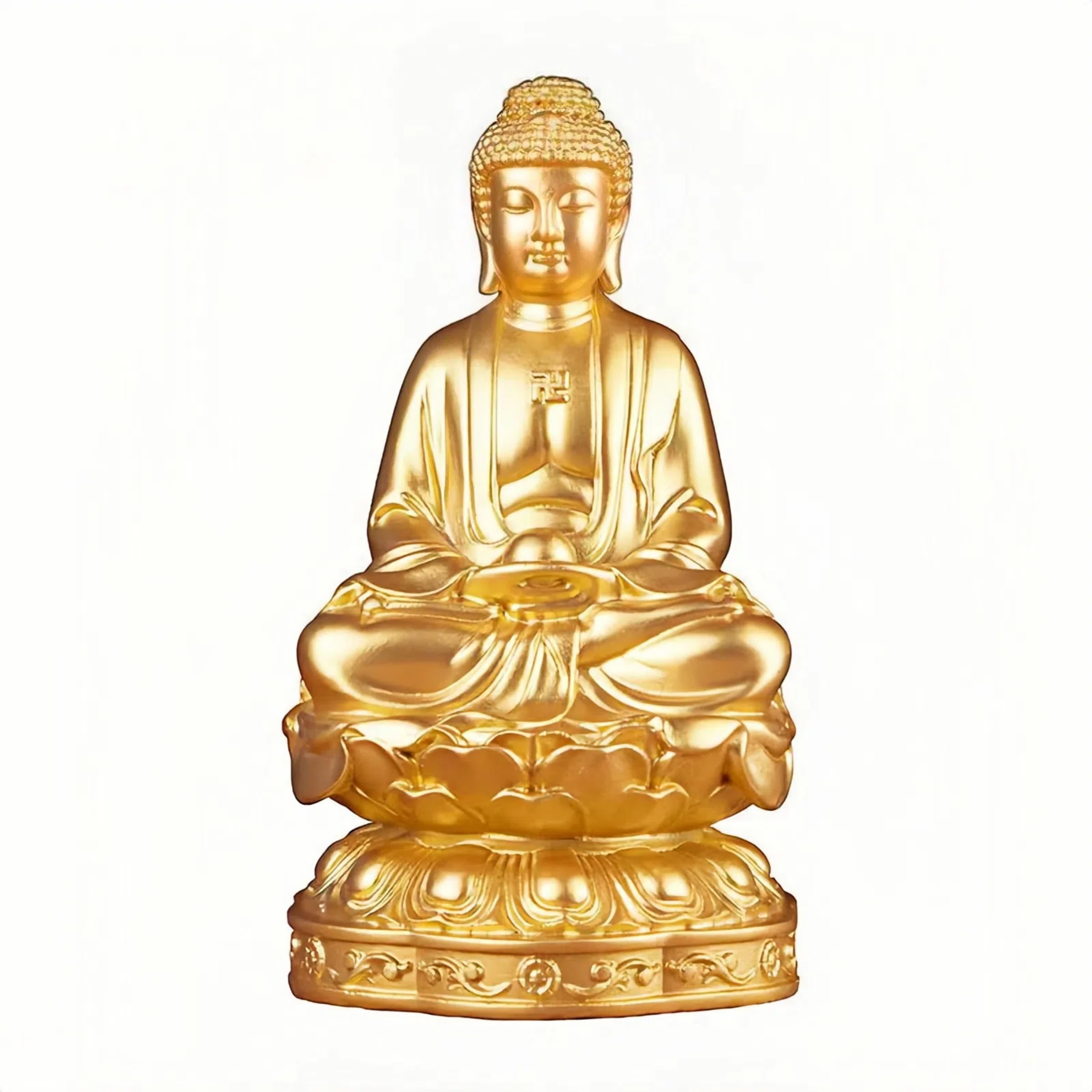 Photo 1 of YUERVIEW Resin Shakyamuni Buddha Statue 6" (Gold Color)