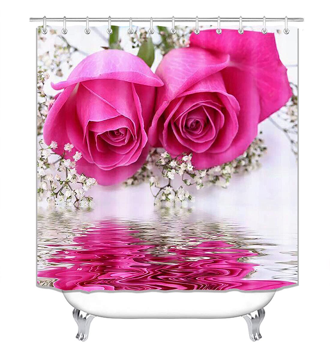 MOHome Raindrop Shower Curtain Waterproof Polyester Fabric Shower Curtain Size 60x72 Inches