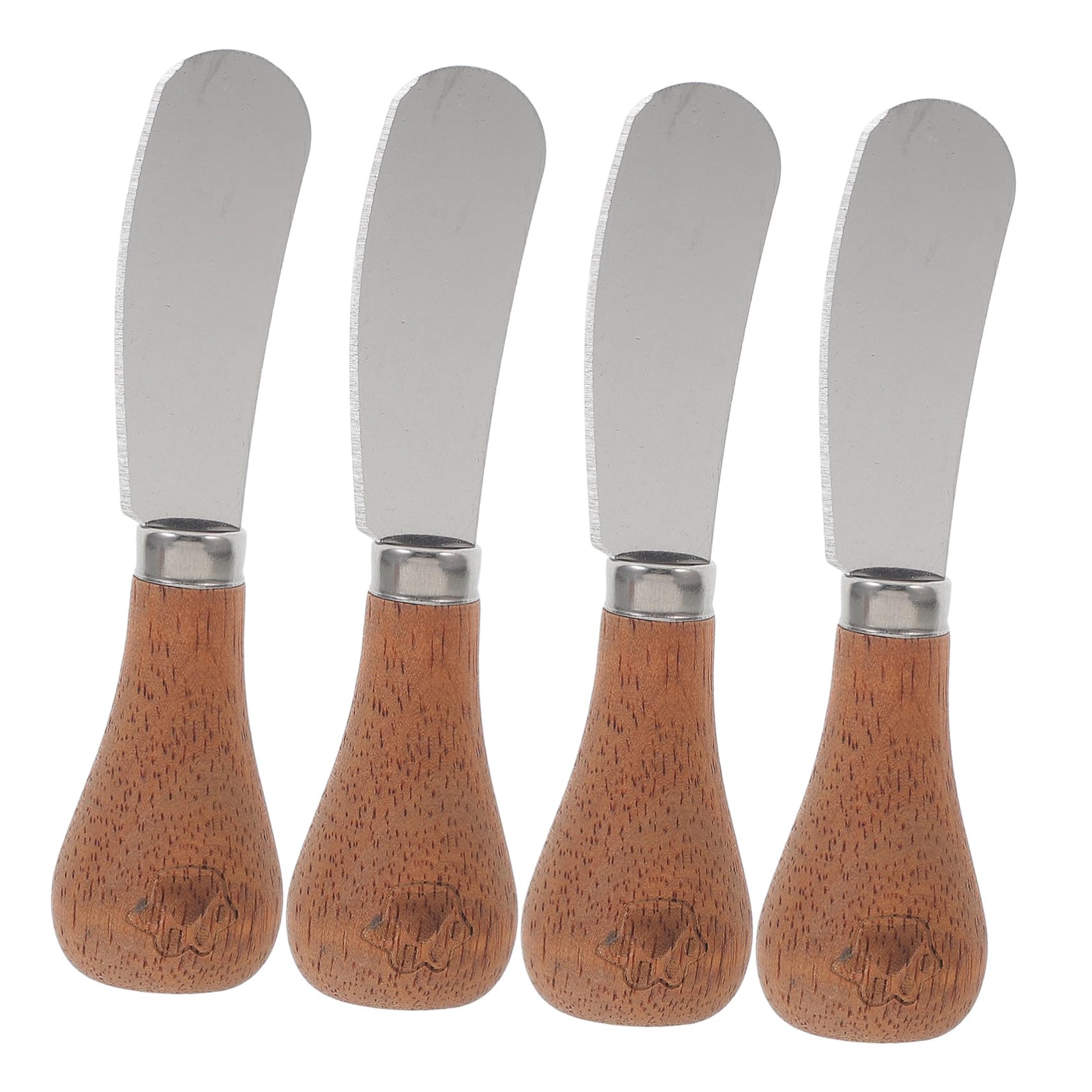GRIRIW 4pcs Cheese Knife Butter Knife Cheese Slicer Bread Slicer Cheese Cutter Butter Slicer Jam Bread Scraper Household Butter Spatula Portable Butter Spreader Small Butter Scraper Wood