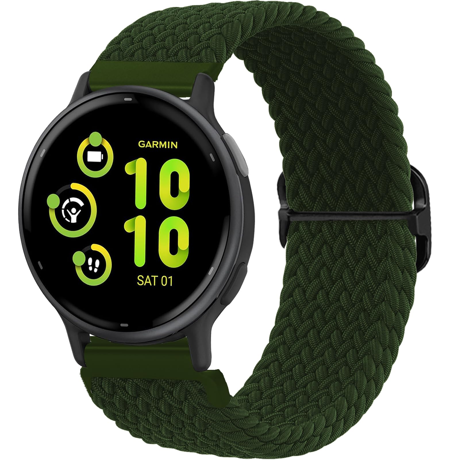 20mm Correa Tela Compatible para Garmin Vivoactive 6/5/3, Venu, Venu sq/sq 2, Forerunner 55/165/245/645/158 Pulseras de Repuesto Nylon para Mujer y Hombre Correas — view 17
