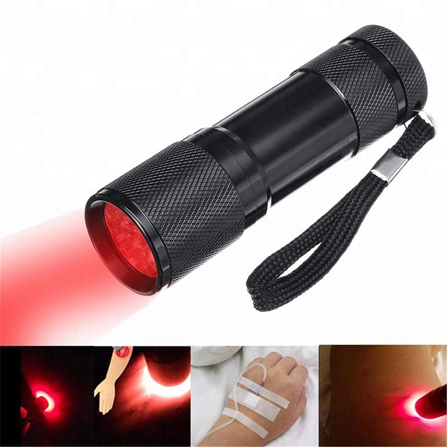 Vein Finder, Vein Finder Viewer, Lampe de Poche Portable avec 9 lumières LED infrarouges, Recherche Facile des veines sous-cutanées pour infirmière, étudiant en médecine